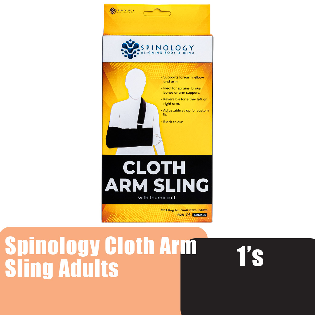 Spinology Cloth Arm Sling For Adult With Thumb Support / Cuff - Adult Arm Sling Anduh Tangan Patah Dewasa