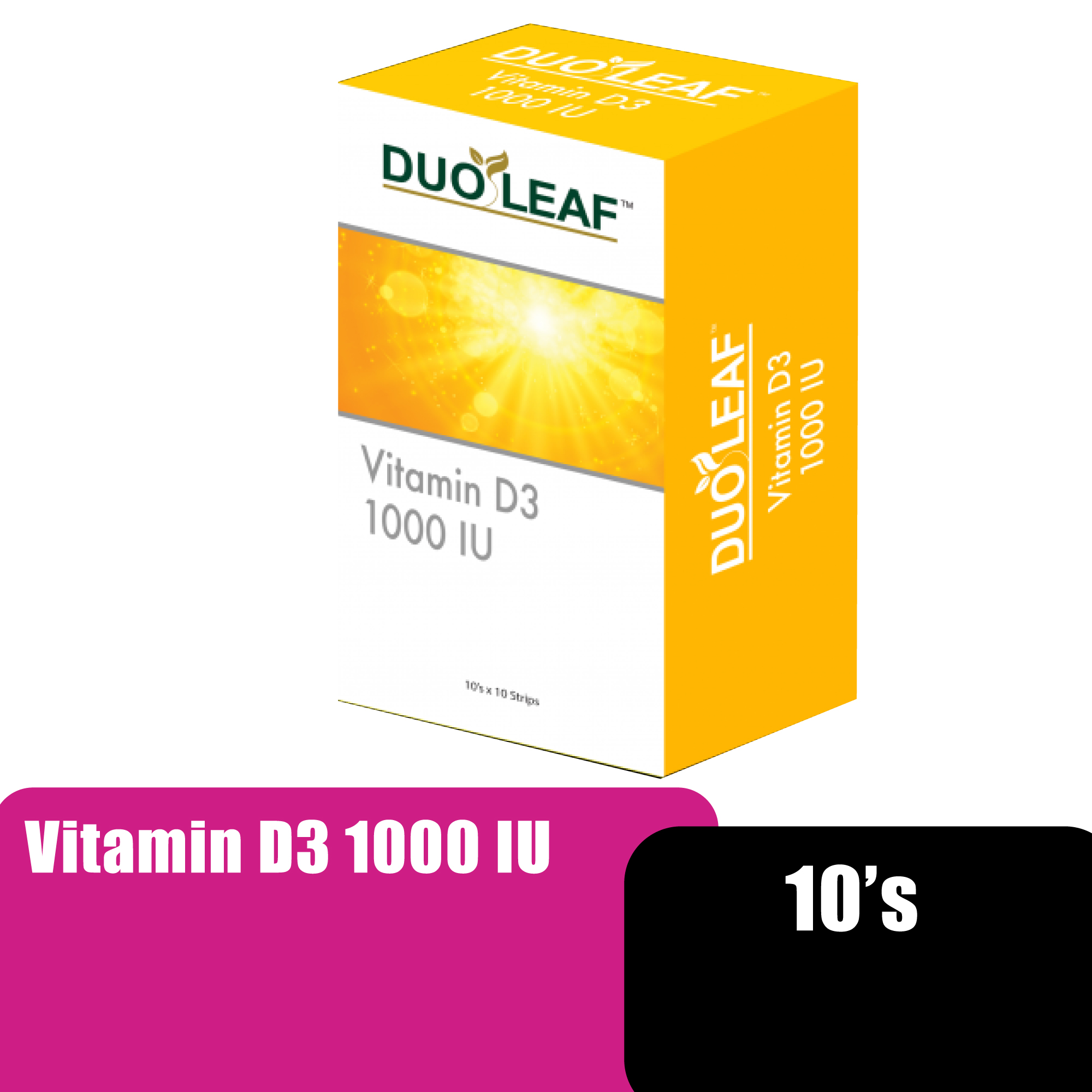 DUOLEAF VITAMIN D3 1000IU 10'S