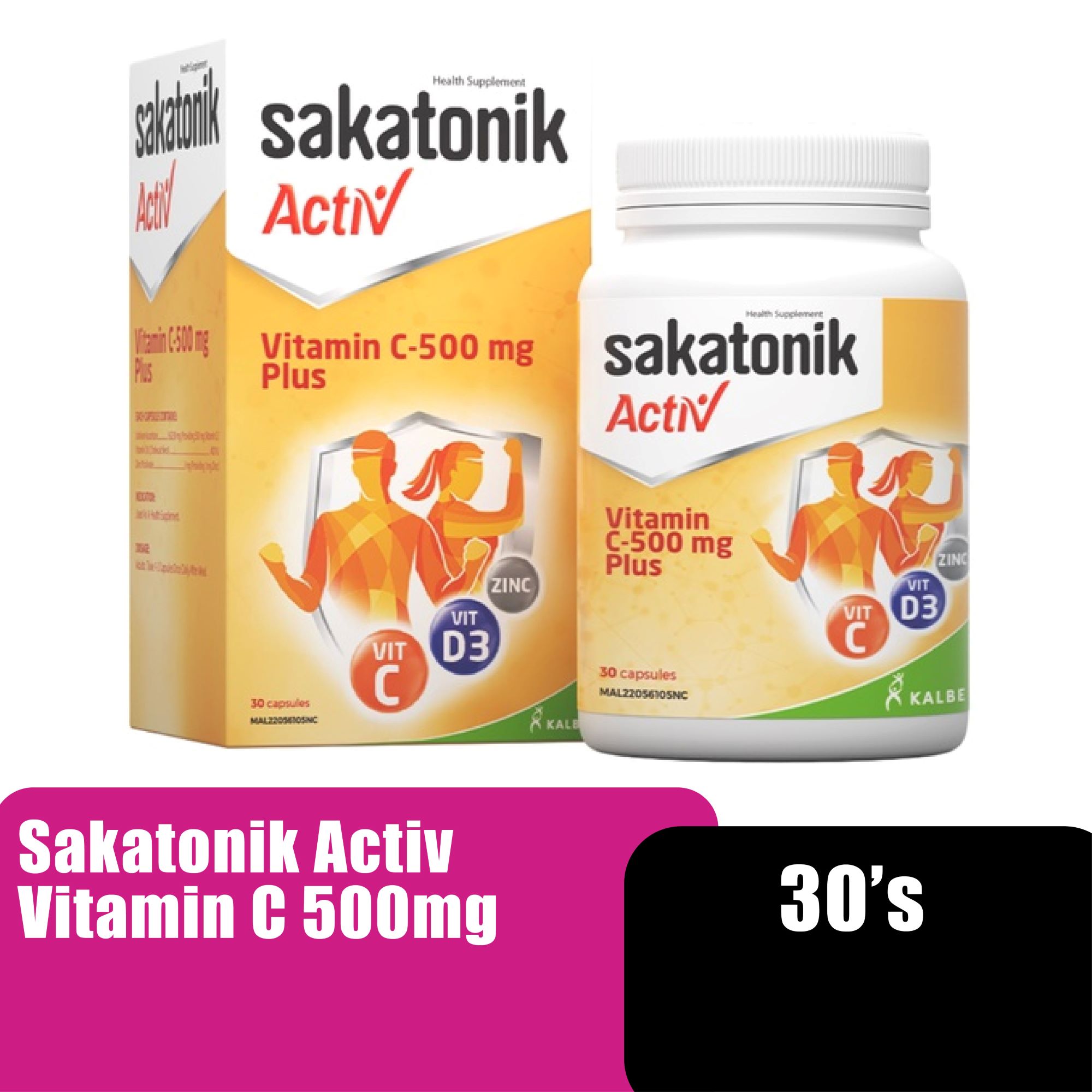 SAKATONIK ACTIV VIT C-500MG PLUS 30'S ###