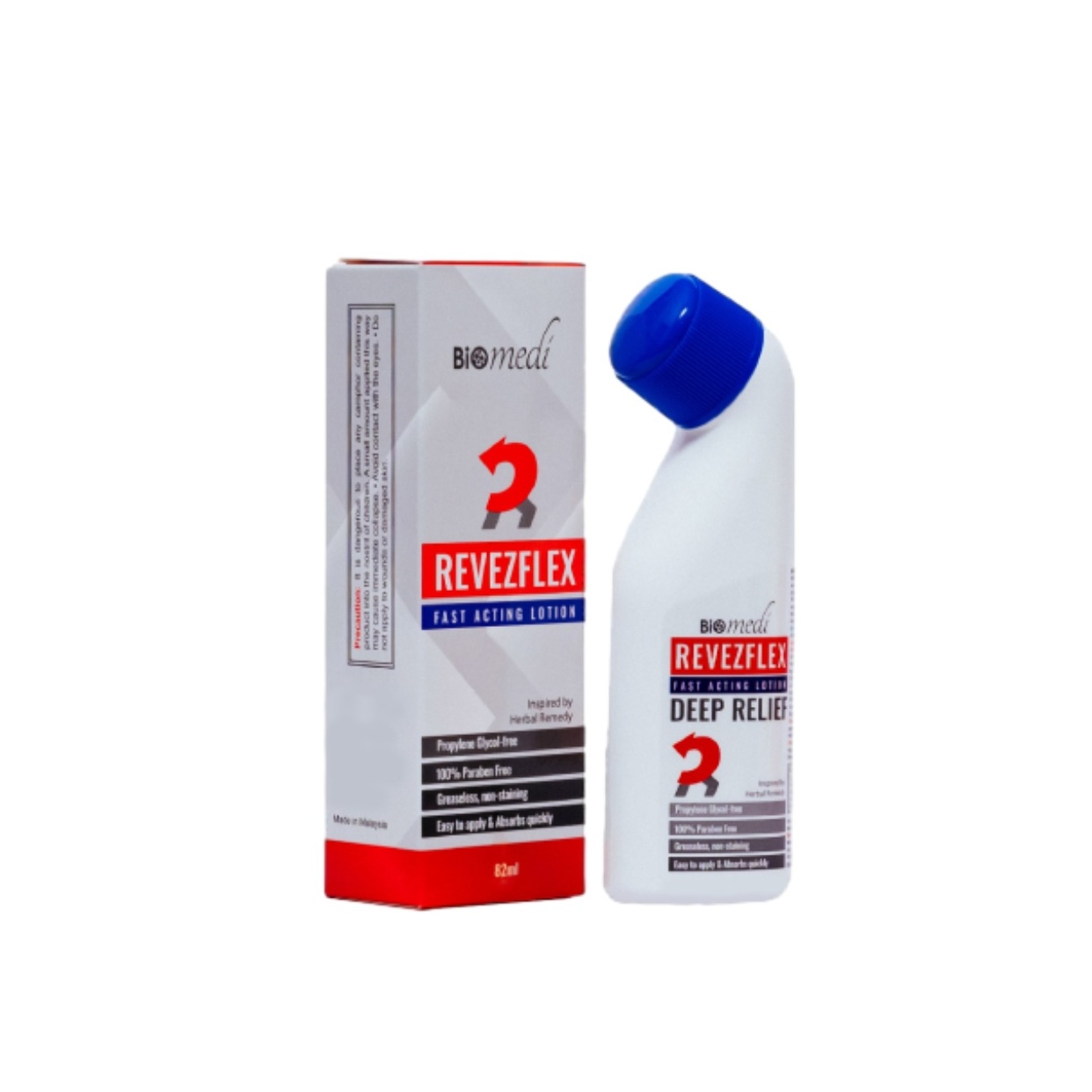 BIOMEDI Revezflex Herbal Extracts Fast Acting Lotion 82ml for Muscle and Joint Relief