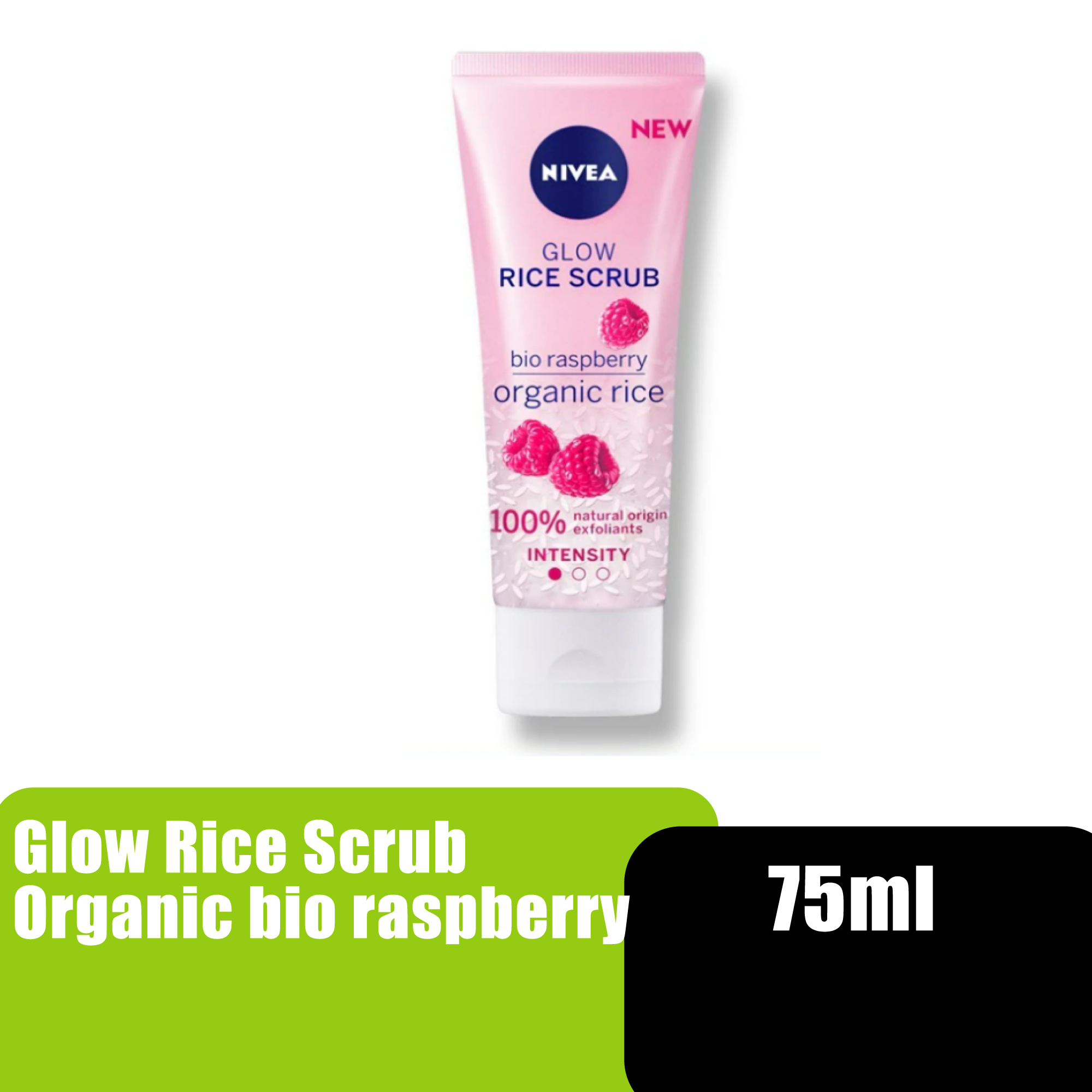 NIVEA GLOW RICE SCRUB ORGANIC RICE BIO RASPBERRY 75ML (84928)