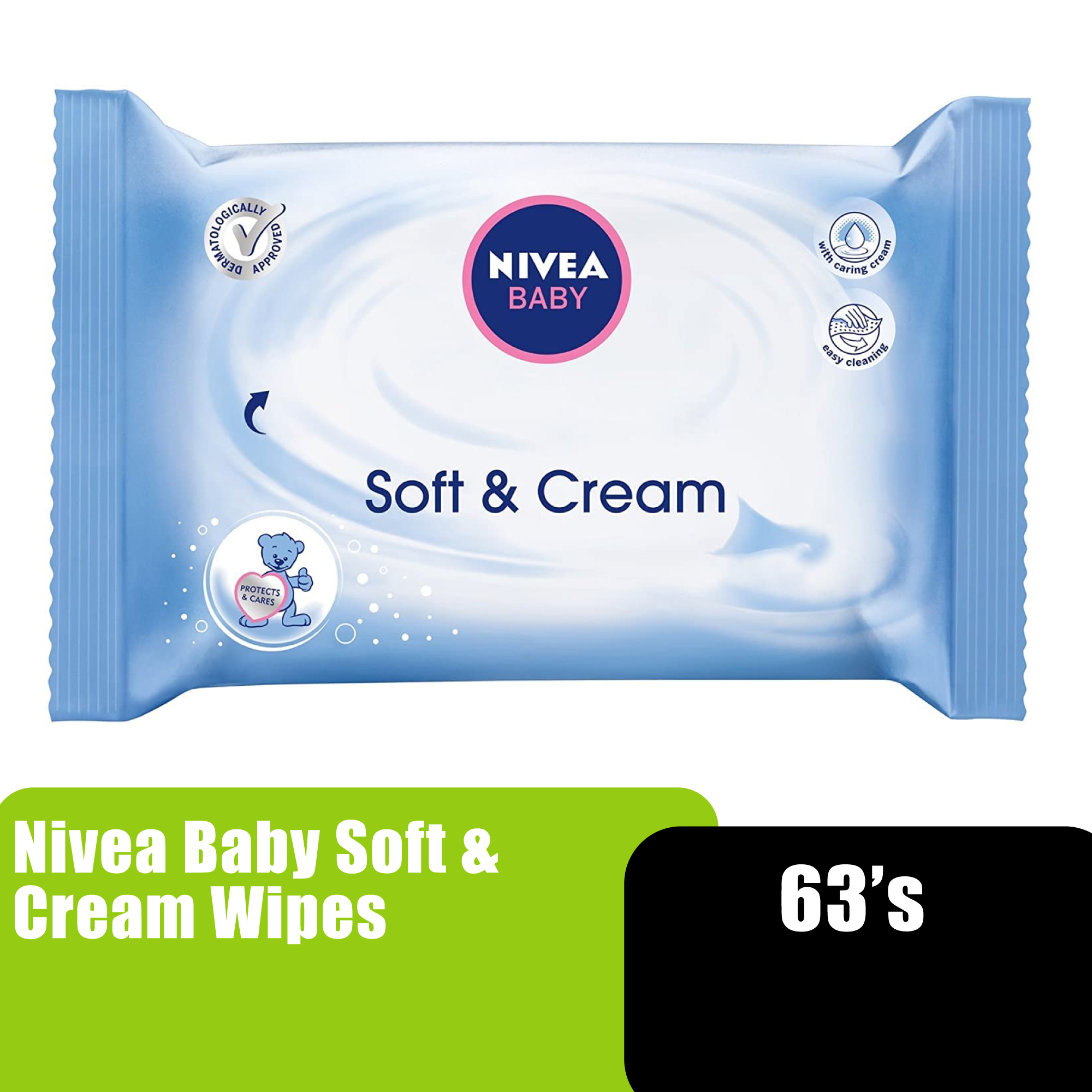 NIVEA BABY SOFT & CREAM WIPES 63'S (86244)