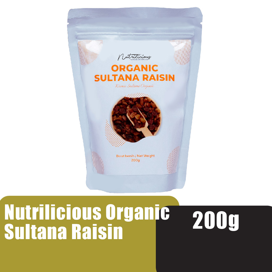 NUTRILICIOUS Sultana Raisin Organic 葡萄干 Kismis Sultana 200g - Golden Raisins ( 葡萄幹 Organic / Kismis Besar )