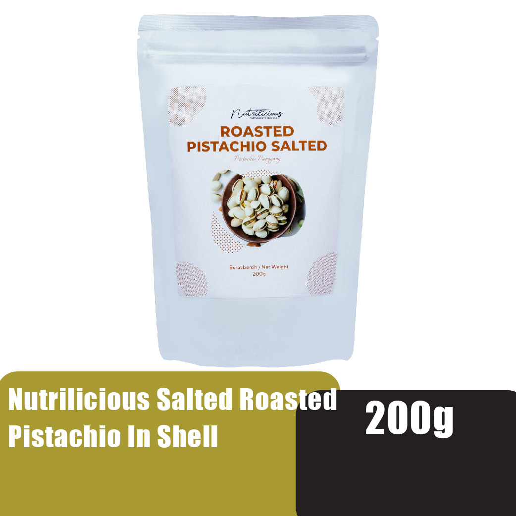 NUTRILICIOUS Kacang Pistachio Nuts Roasted Pistachio 開心果 开心果 200g ( Pistachios Salted Pistachio )