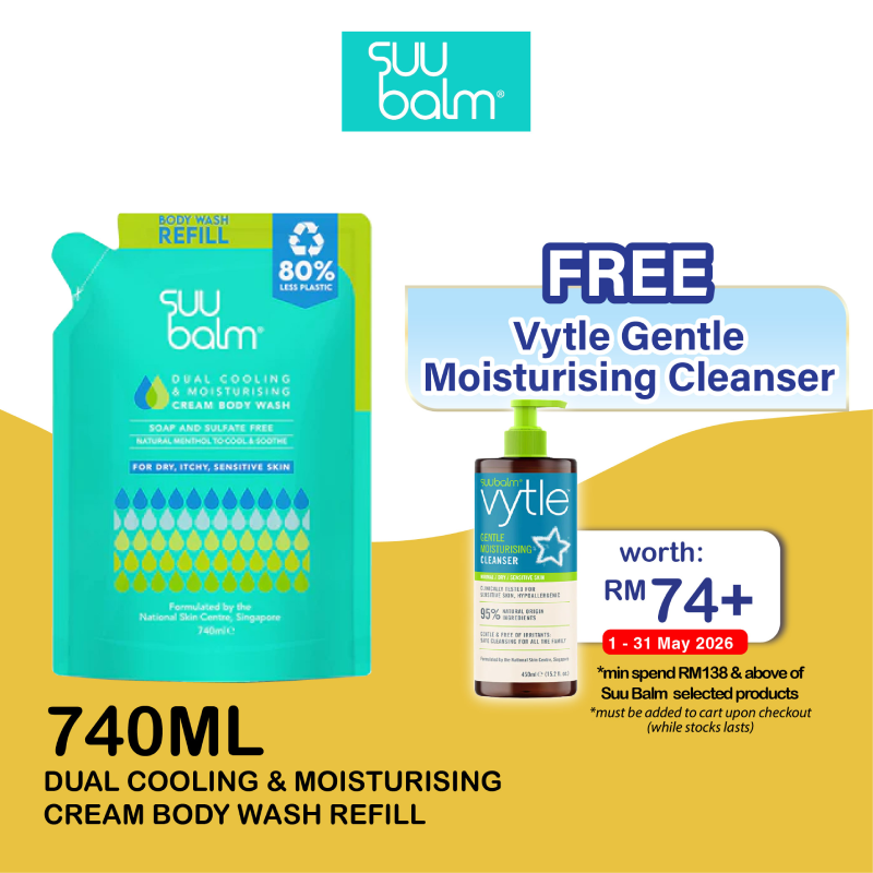 Suu Balm Dual Cooling & Moisturising Cream Body Wash Refill 740ml
