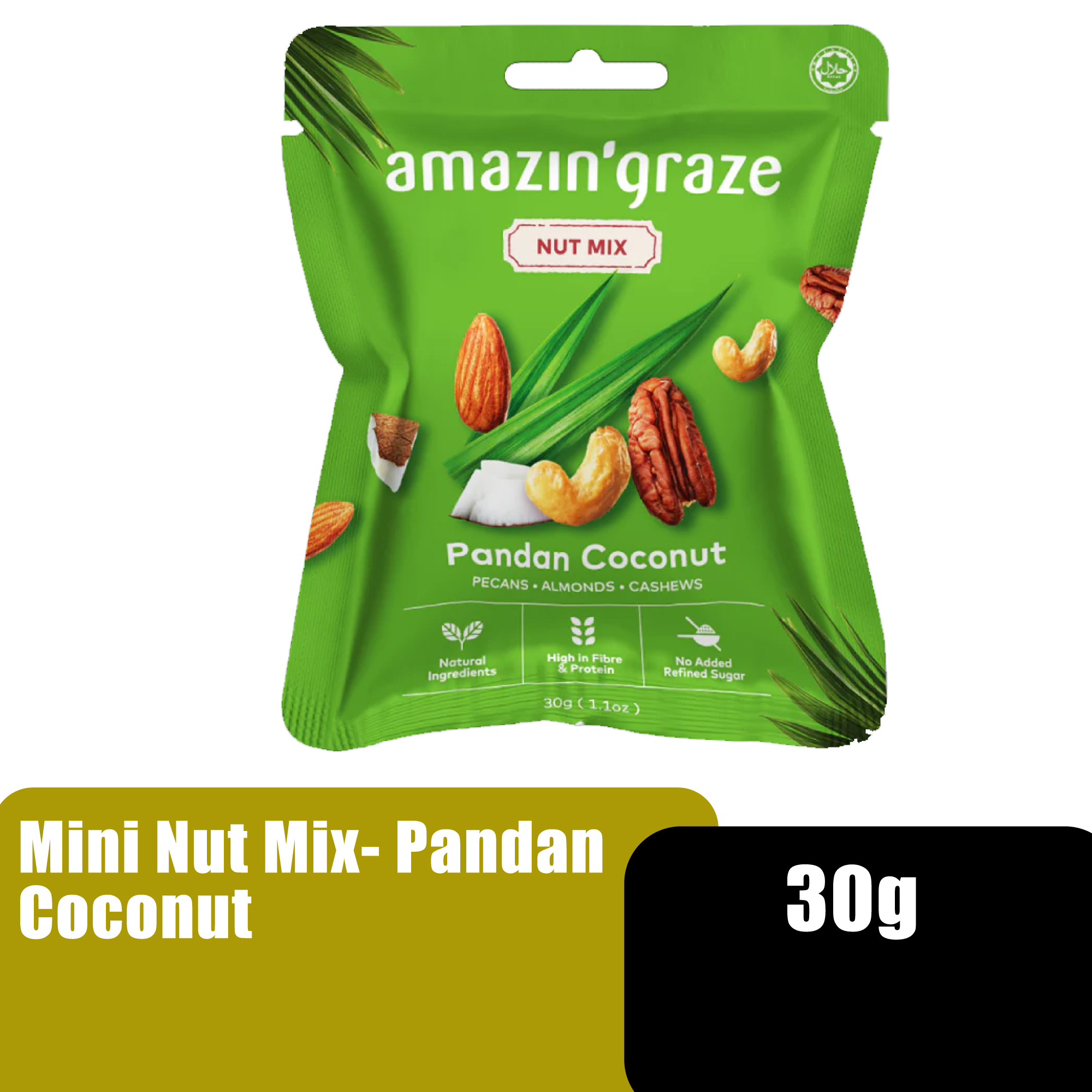 AMAZIN' GRACE MINI NUT MIX 30G - PANDAN COCONUT (AG32001)