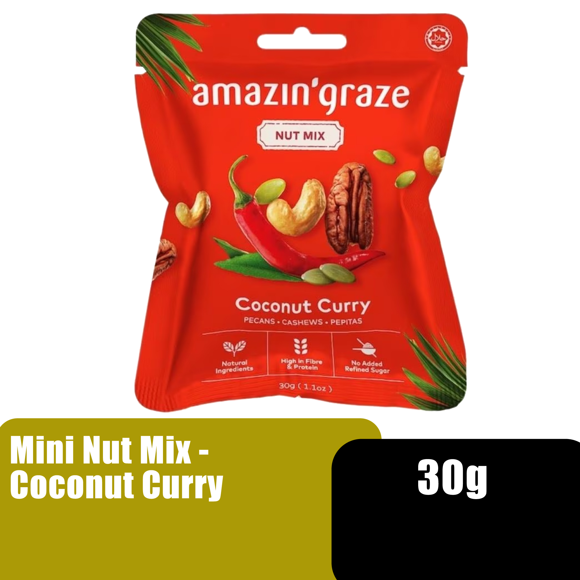 AMAZIN' GRACE MINI NUT MIX 30G - COCONUT CURRY (AG32002)