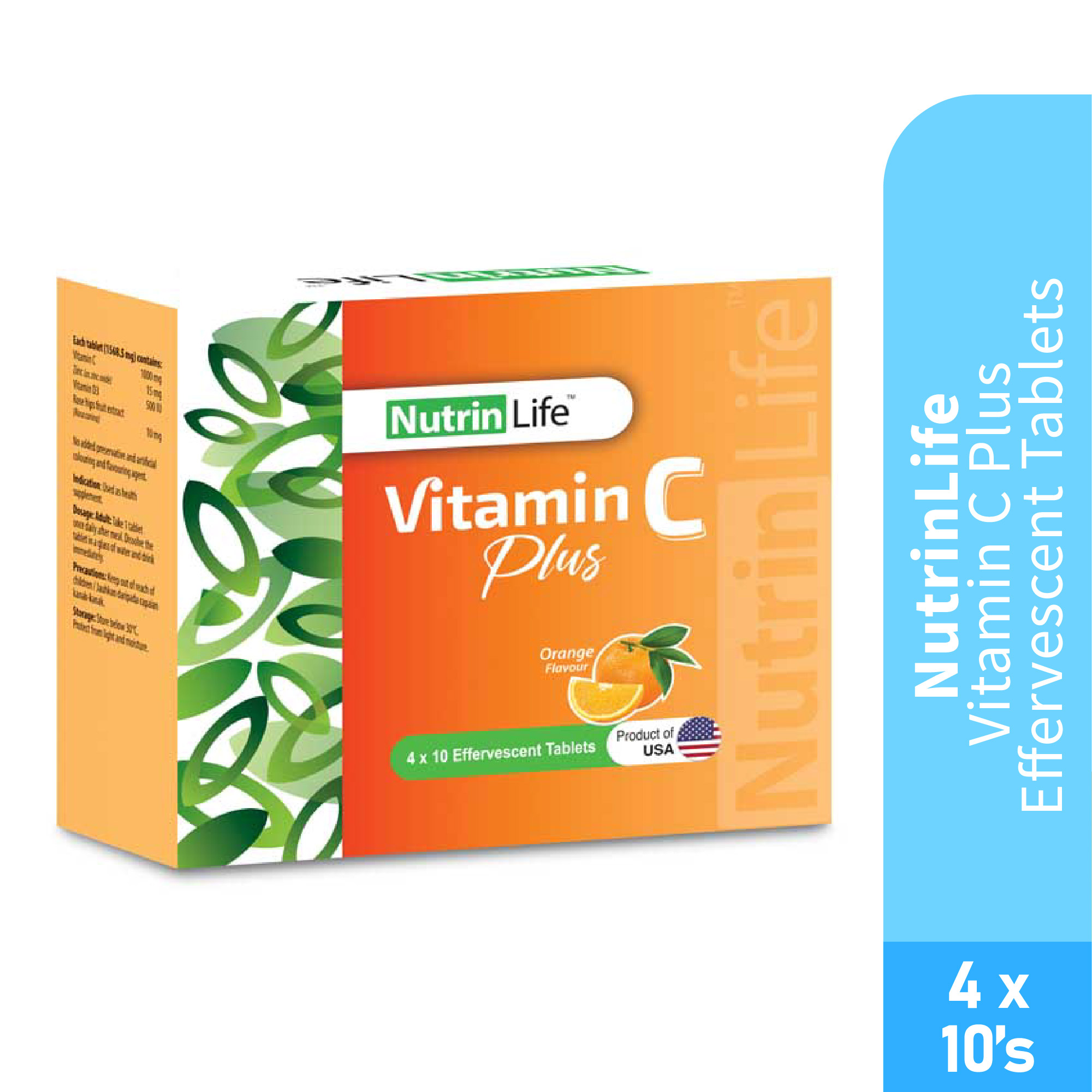 NUTRINLIFE Vitamin C Plus Effervescent 10's x 4