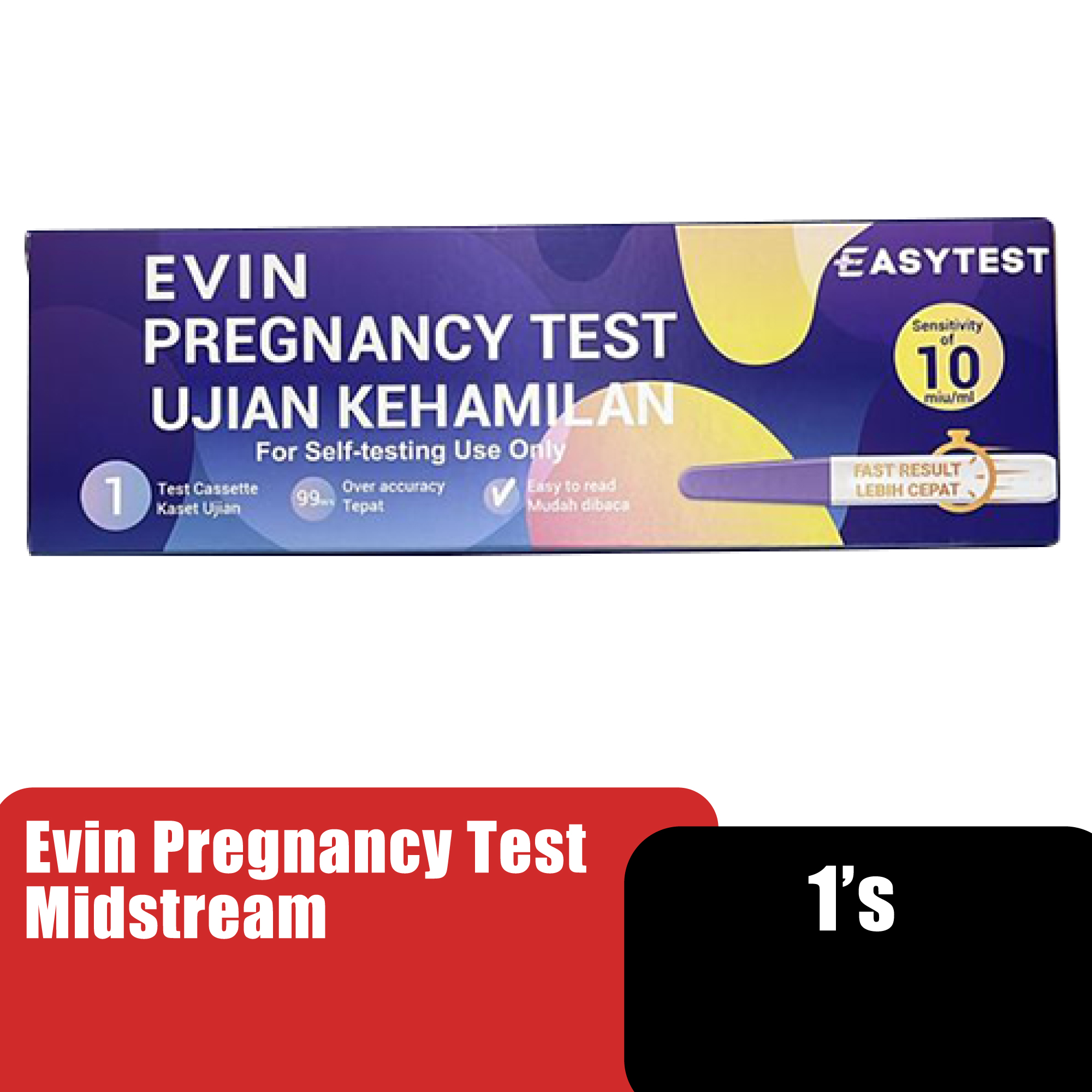 EVIN PREGNANCY TEST MIDSTREAM 1S