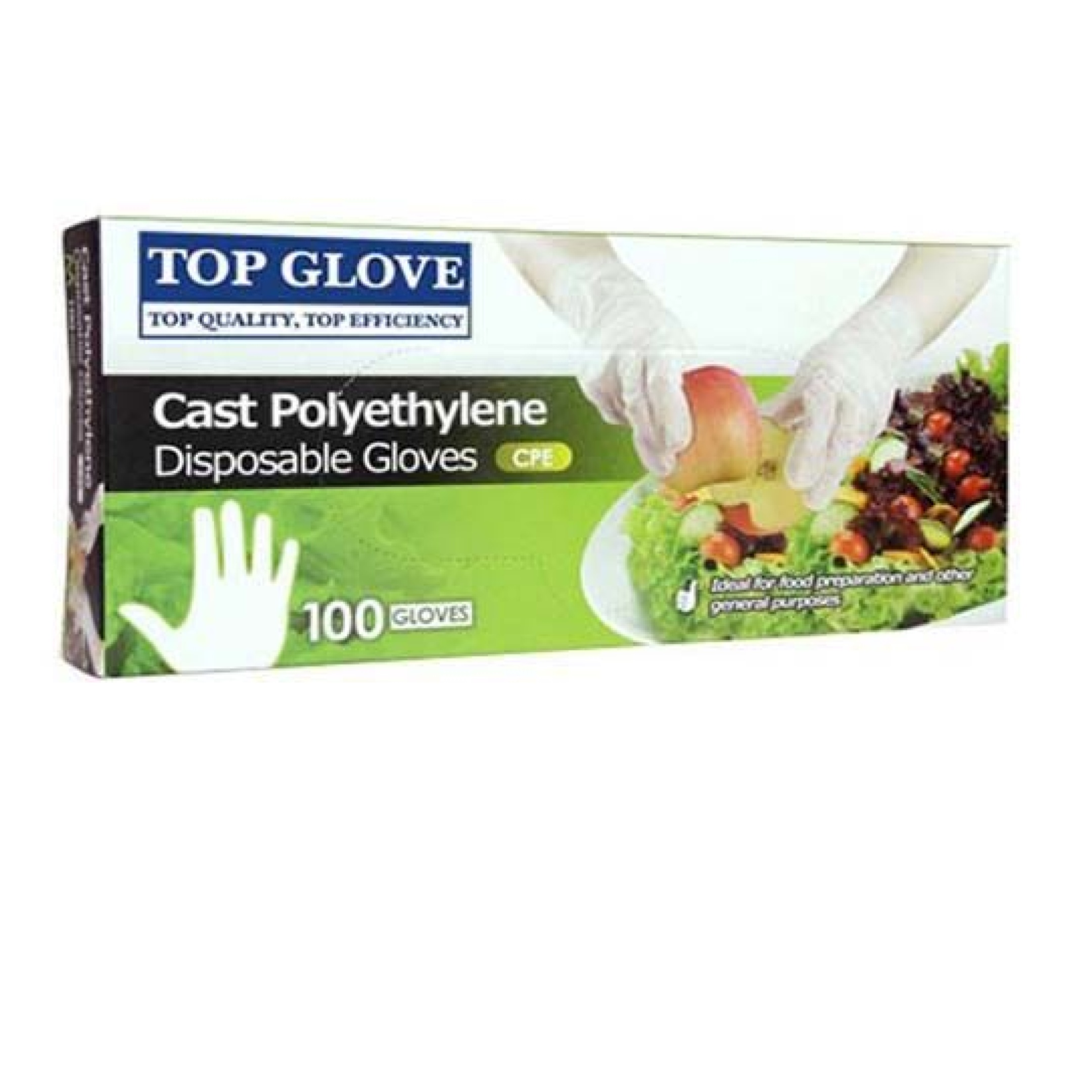 TOP GLOVE CPE FOOD HANDLING DISPOSABLE GLOVES (CLEAR) 100'S - S