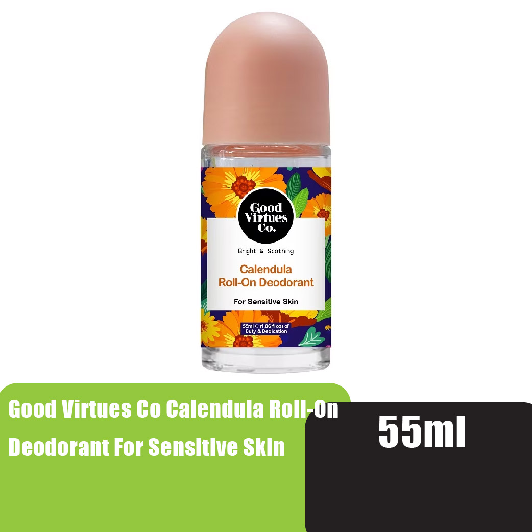 Good Virtues Co Calendula Roll-On Deodorant For Sensitive Skin 55ml