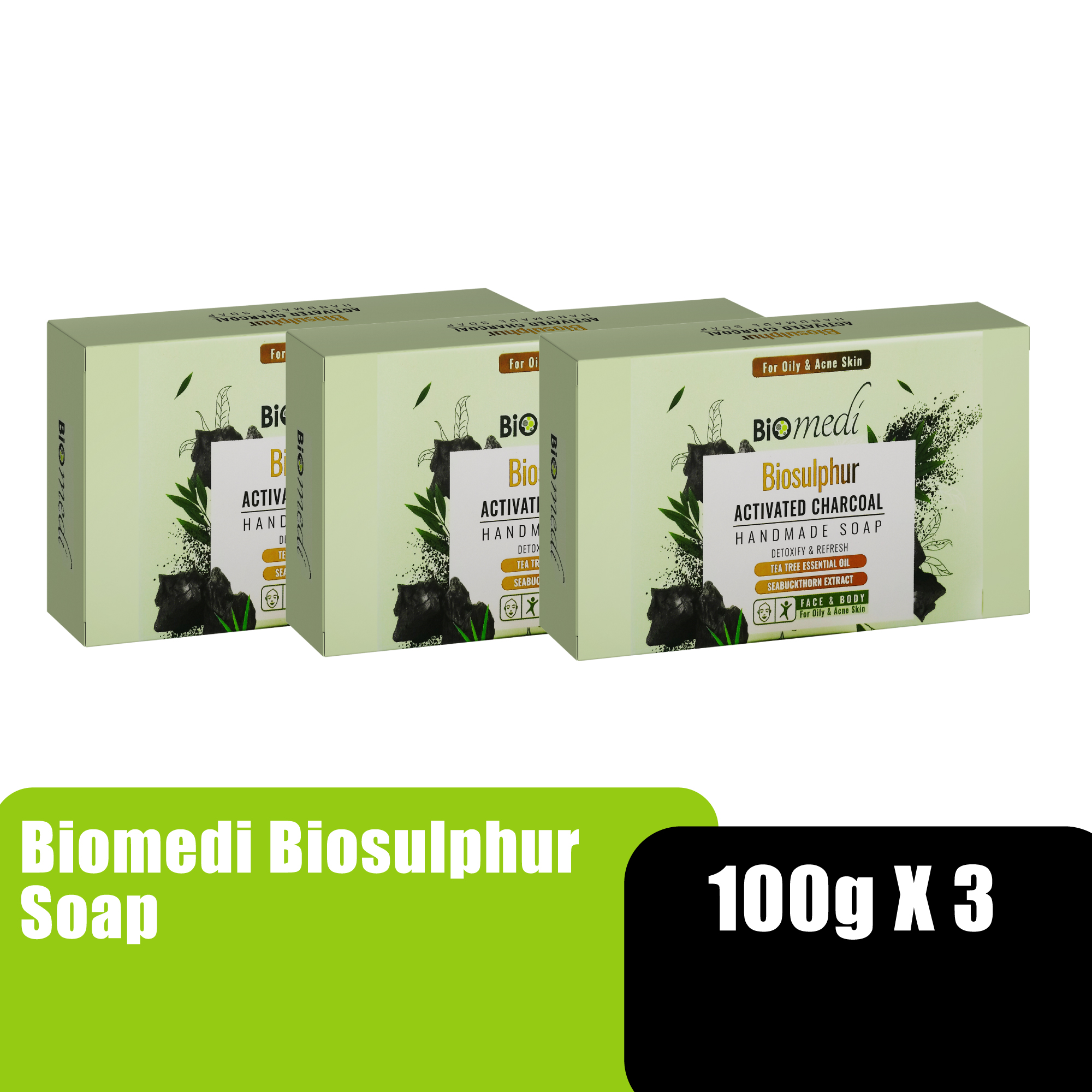 BIOMEDI BIOSULPHUR SOAP 100G X 3