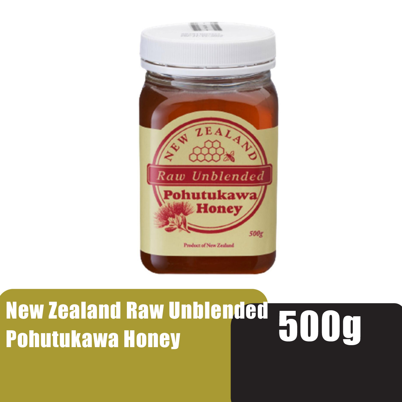 NEW ZEALAND Raw Unblended Pohutukawa Honey 500g