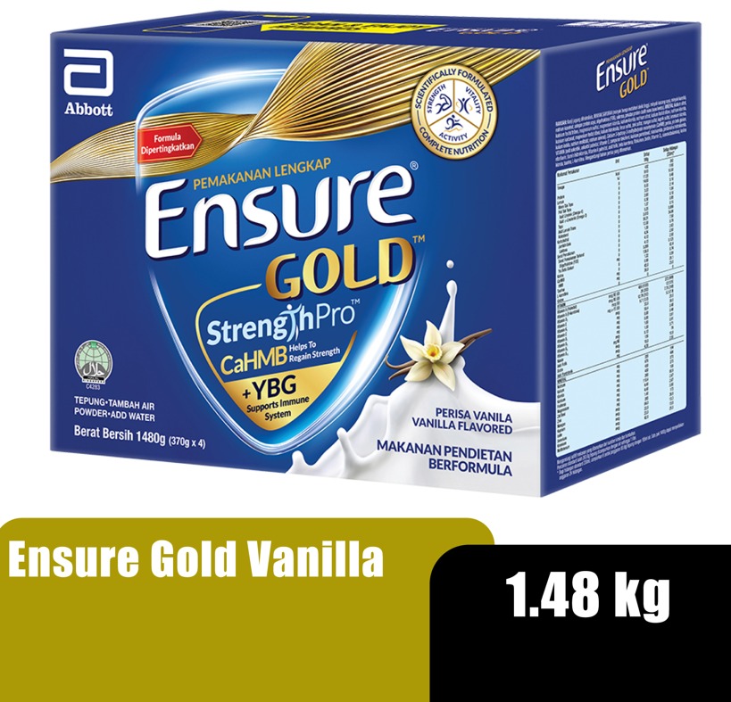 ENSURE Gold Streangth Pro Vanilla Flavour Plant Protein for Immunity Booster with Vitamin D3 B12 (牛奶粉) - 1.48kg [FOC 370