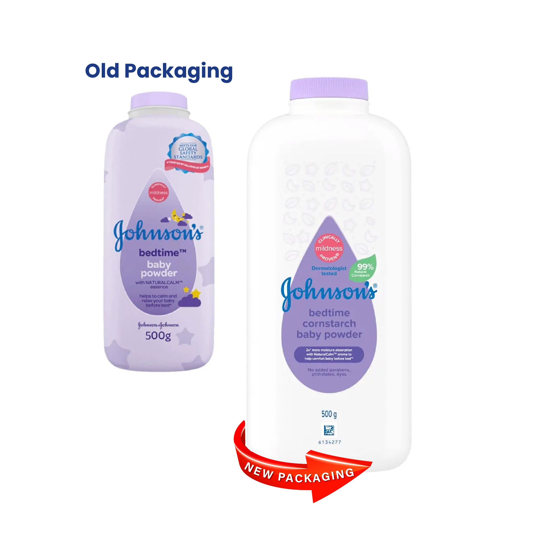 JOHNSONS Baby Powder 500g - Bedtime for Bedak Baby, Cornstarch Baby Powder