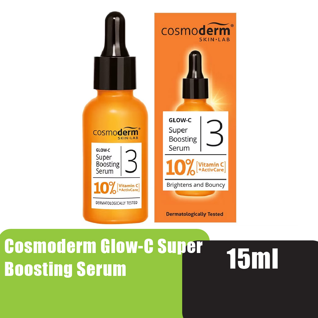 Cosmoderm Glow-C Super Boosting Serum 10% (Vitamin C Serum / Serum Pemutih C) 15ml