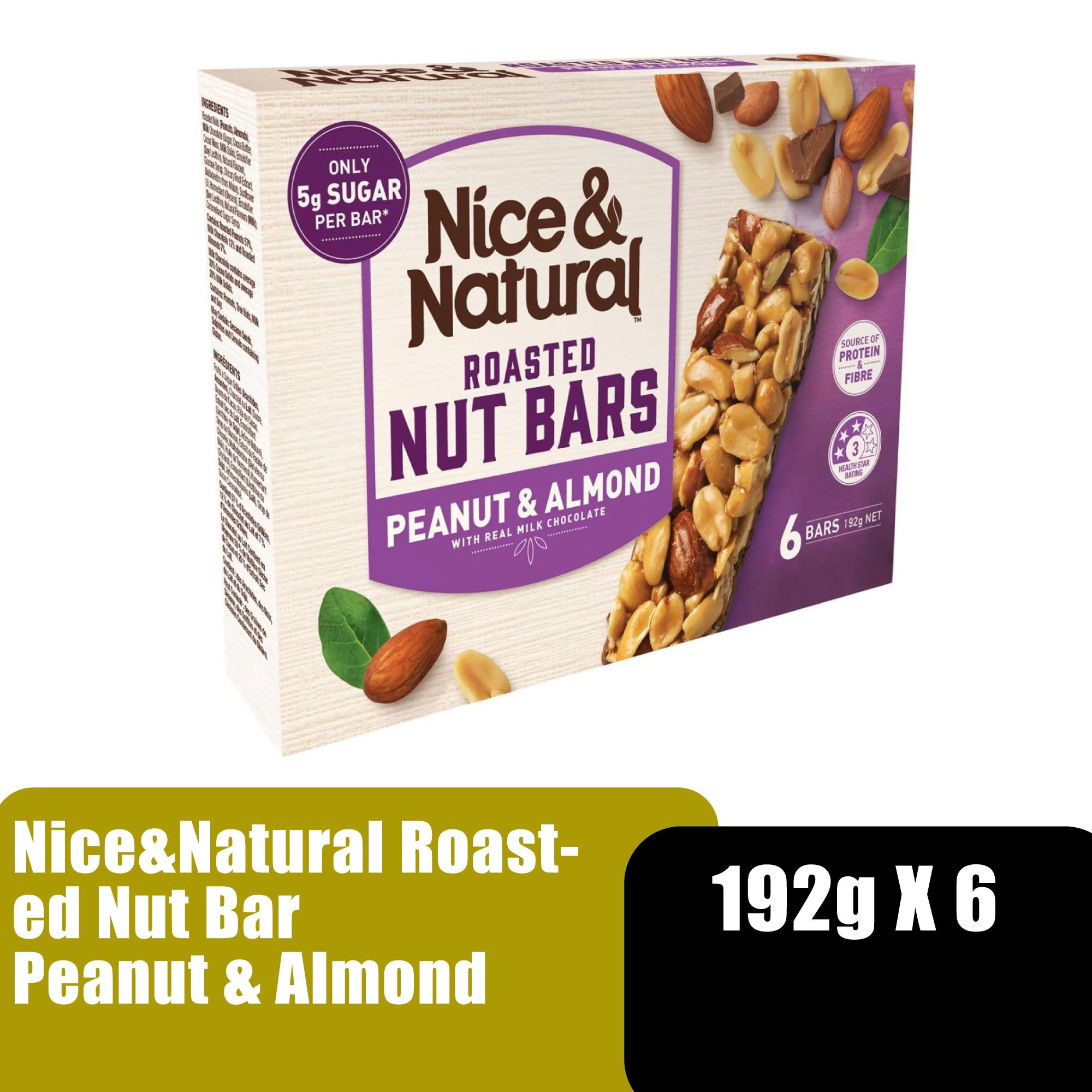 Nice&Natural Roasted Nut Bar Peanut & Almond 192g x 6 Protein Bar 蛋白棒 / 健康零食 (Energy Bar Snack)