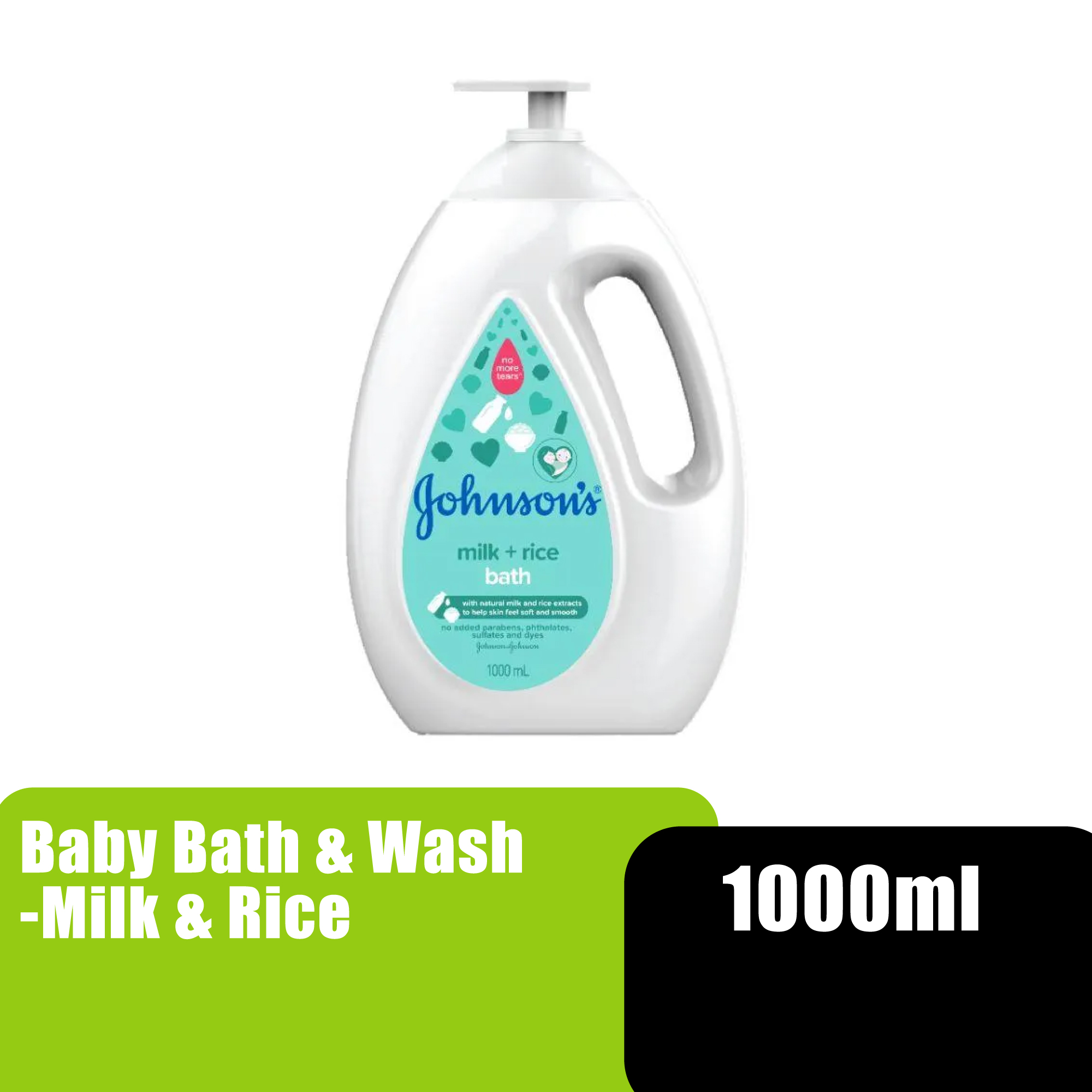 Johnson & Johnson Baby Bath & Wash 1000ml - Milk + Rice