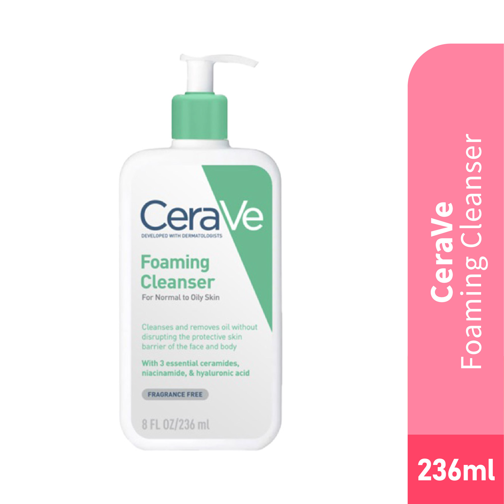 Cerave Foaming Cleanser 236ML Foaming Cleanser for Face Wash (For Normal to Oily Skin, All Skin Type)