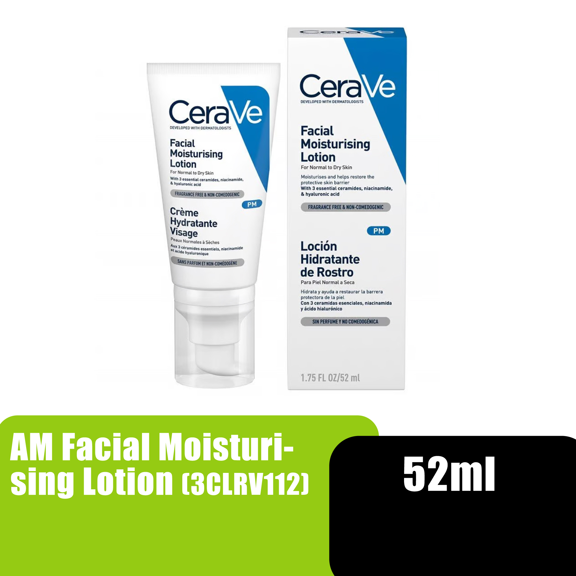 Cerave Moisturizer Lotion AM Face Moisturizer with sunscreen SPF 30 Lotion (Day) 52ml (For all skin type)