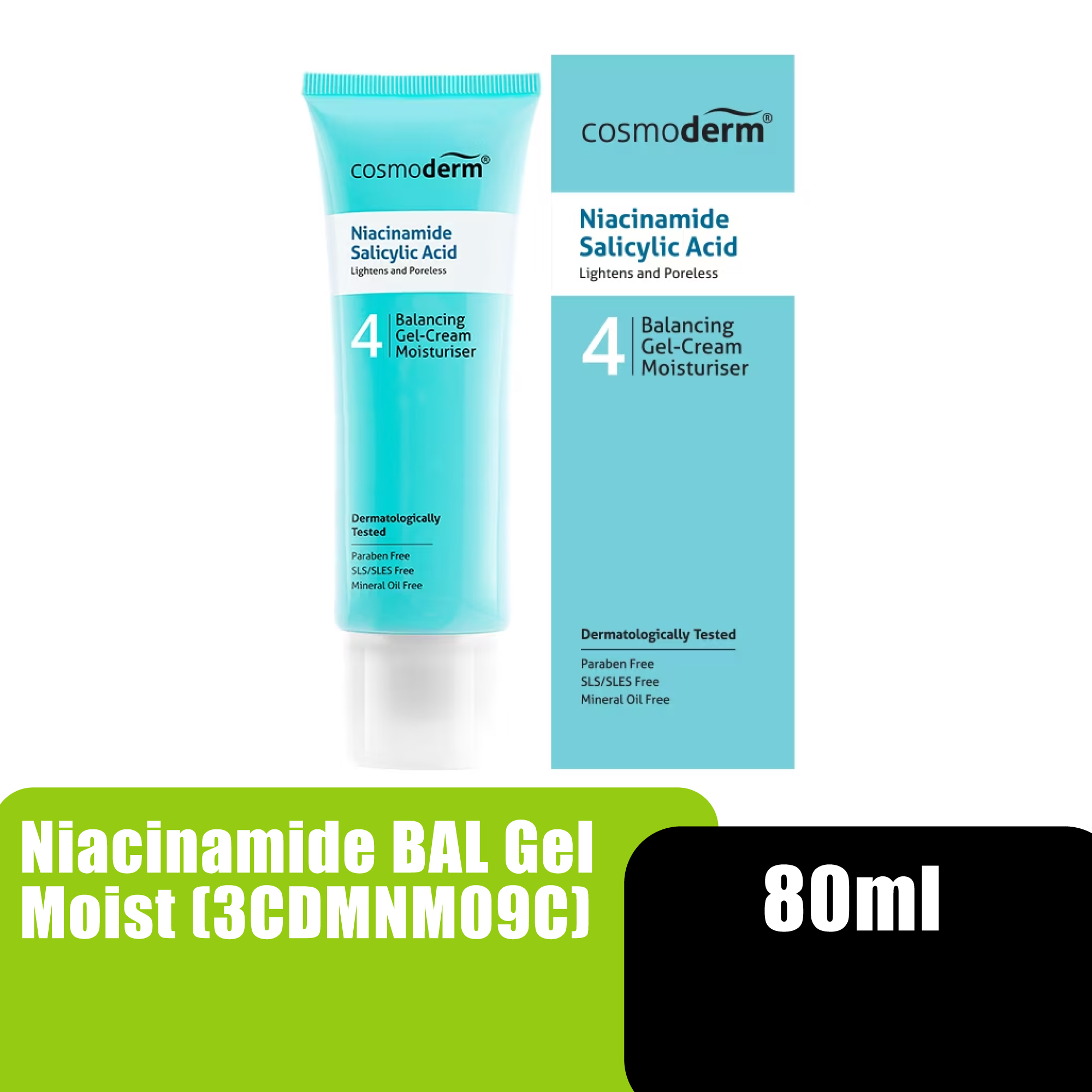 Cosmoderm Niacinamide Salicylic Acid Balancing Gel-Cream Moisturizer 80ml