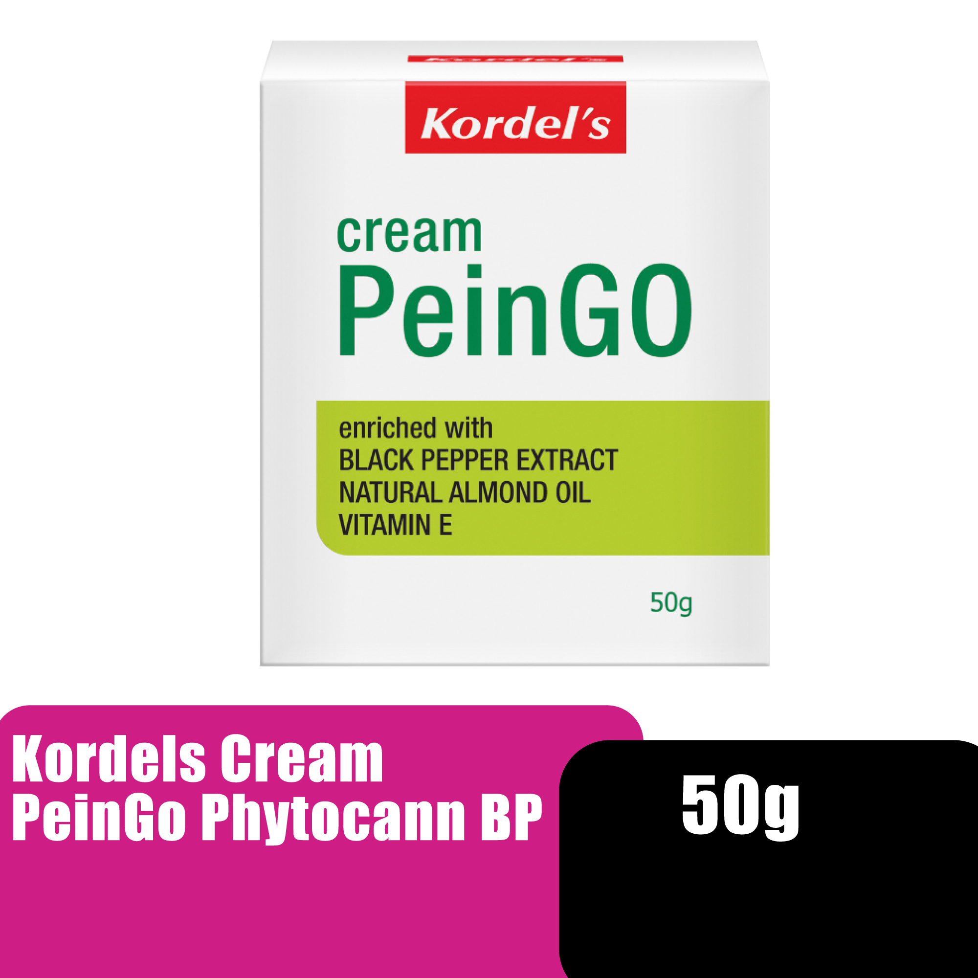 Kordel PeinGO Muscle Cream Phytocann Bp 50g For Counterpain, Jointment Cream (Ubat Sakit Urat, Ubat Saraf Sakit Sendi)