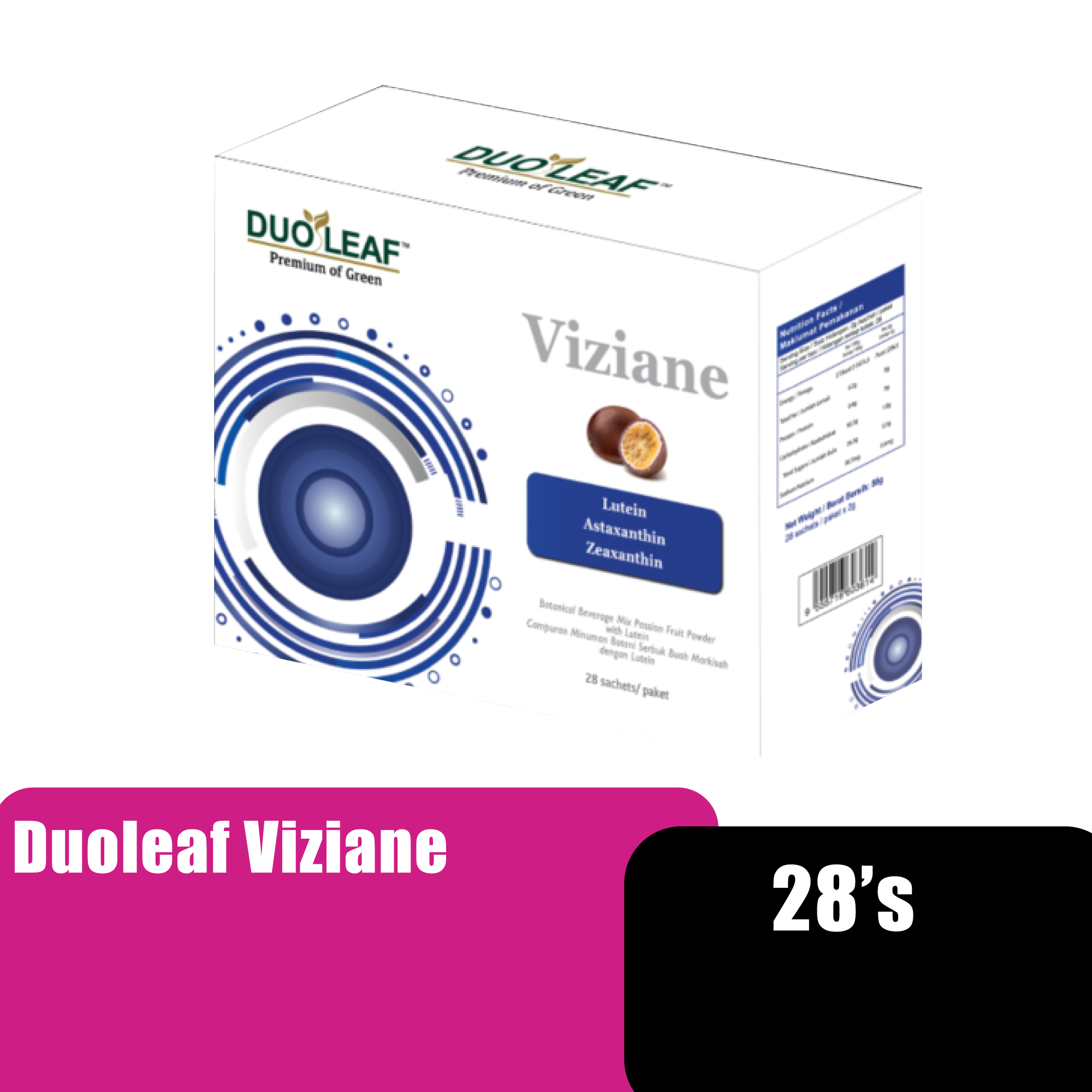 Duoleaf Viziane Eye Care 28's X 2g with Lutein for Eye (Plant Based)