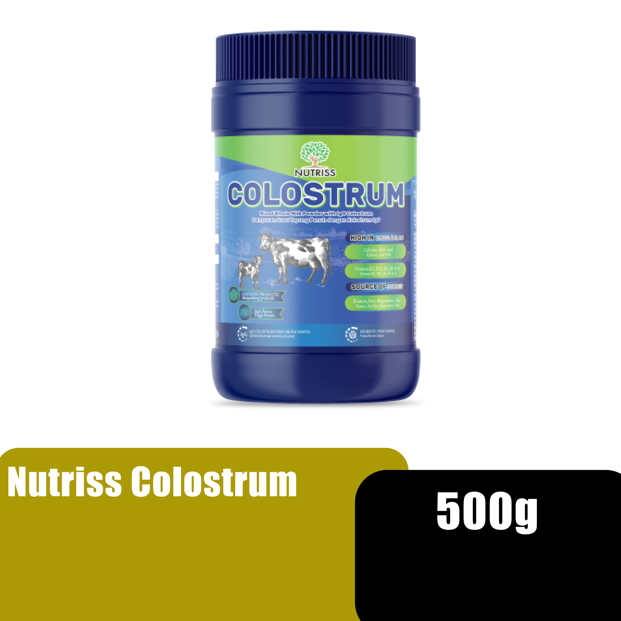 Nutriss Colostrum Calcium Carbonate Skim Milk Powder 500g -support well being/ immune system /gut health
