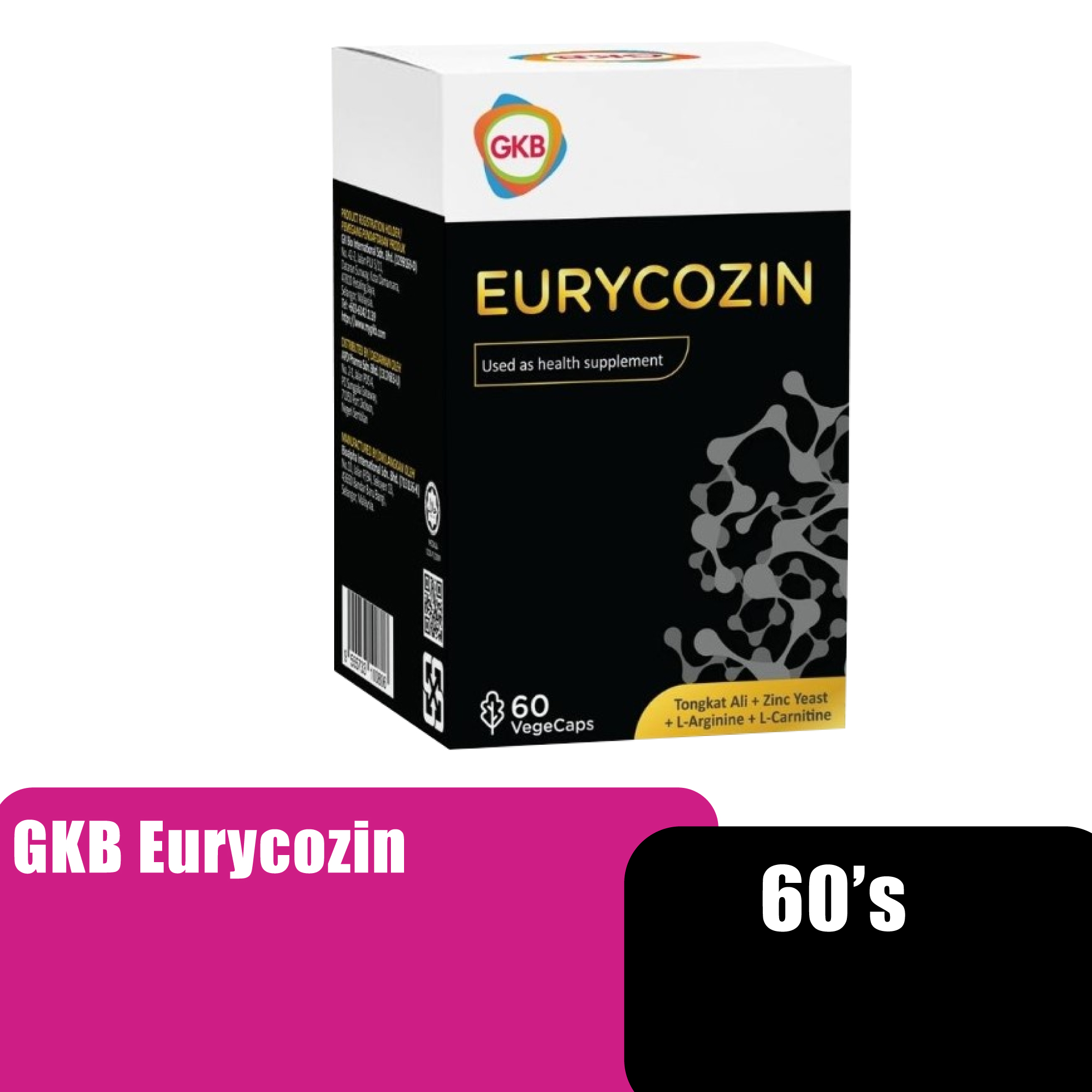 GKB Eurycozin Vegetable Capsule 60s 500mg Tongkat Ali Herbal Supplements