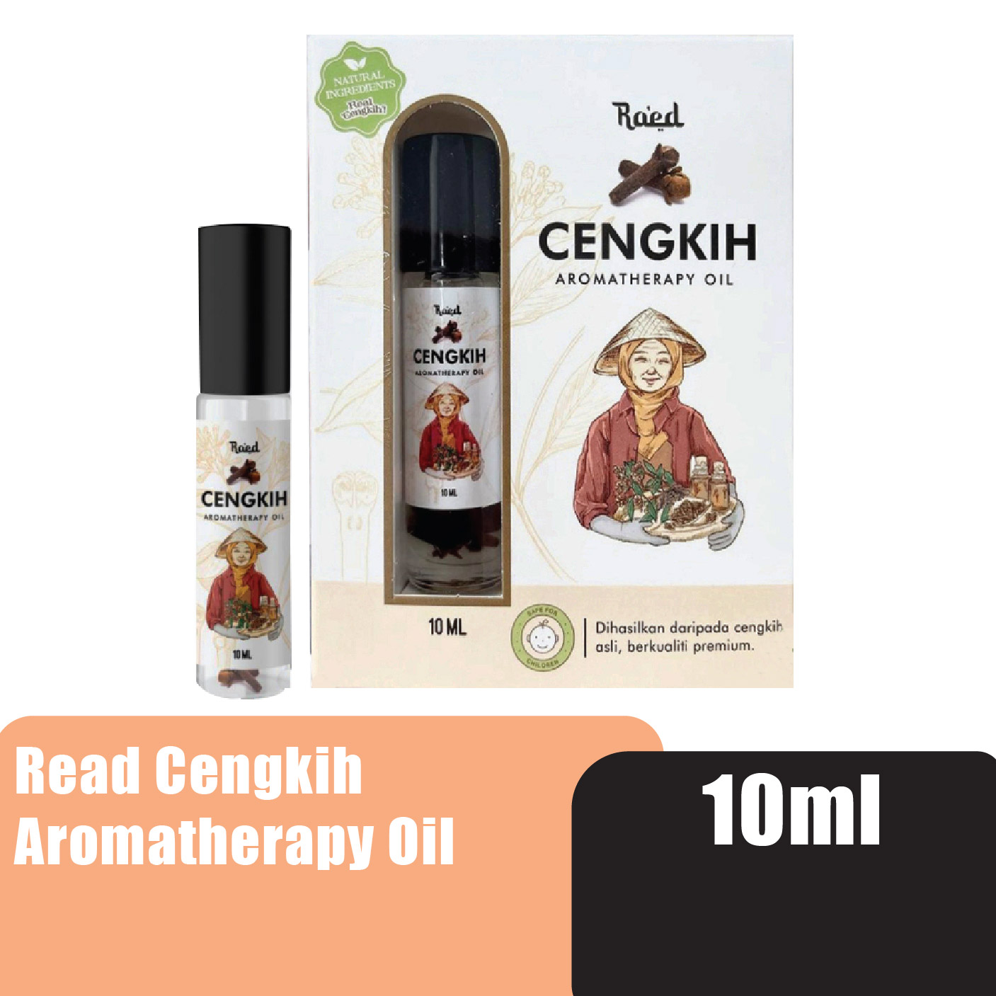 Raed Minyak Cengkih Aromatherapy Oil with Peppermint & Eucalyptus 10ml