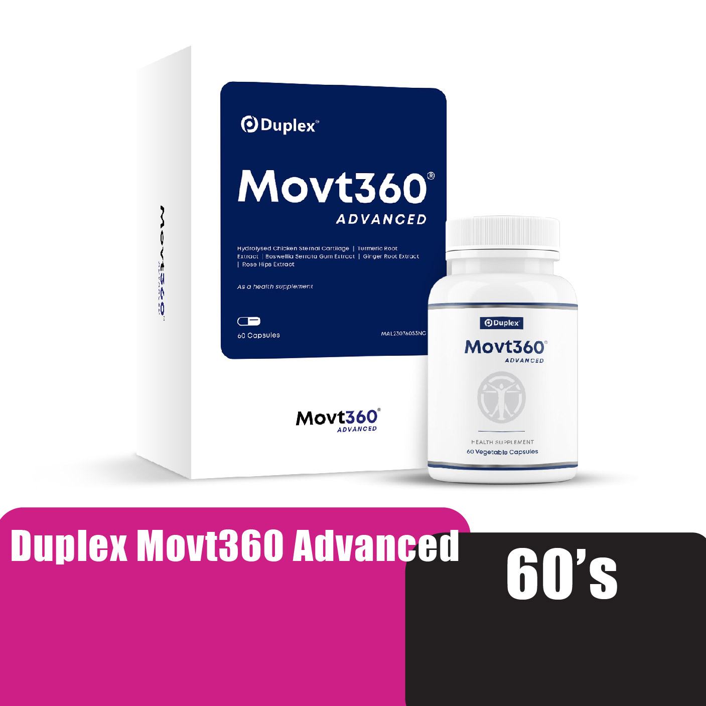 Duplex Movt360 Advanced 60's contains turmeric& ginger root (bone&joint supplement)关节保健品