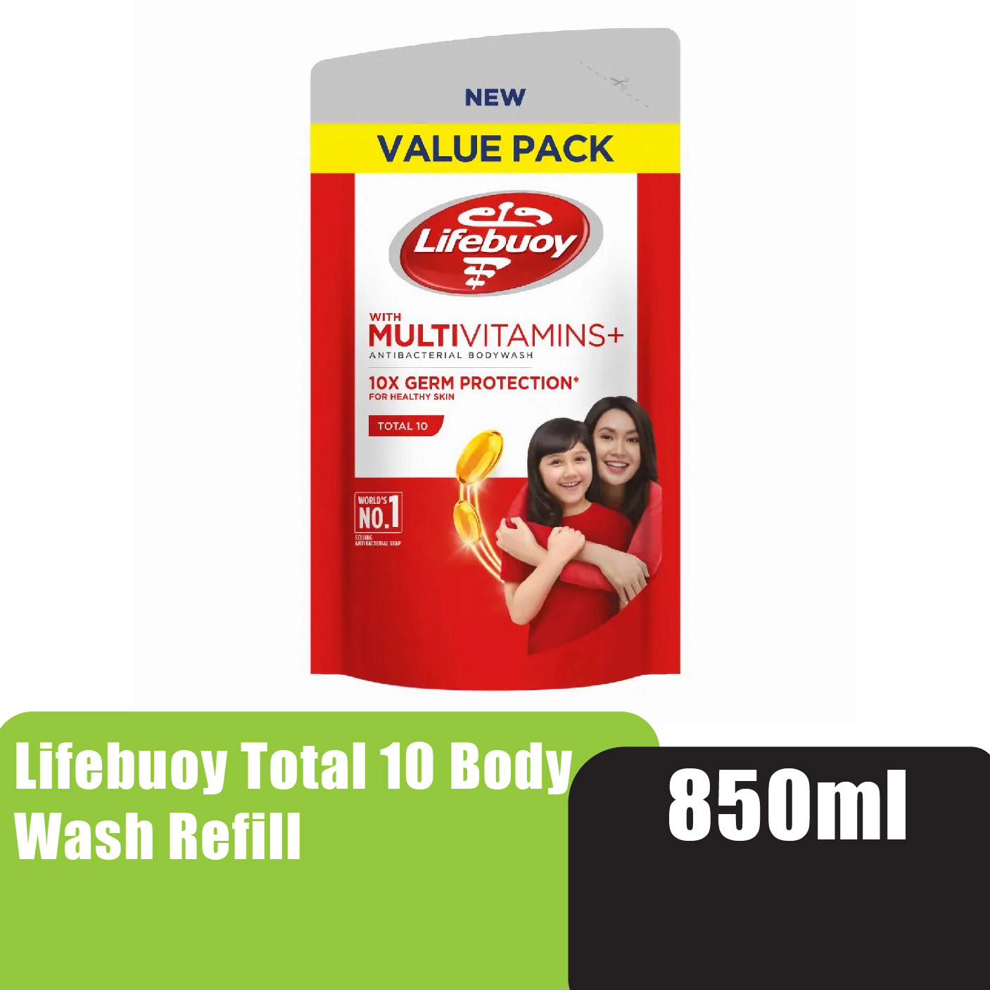 Lifebuoy Body Wash /Mandian Lifebuoy Refil / Antibacterial Body Wash / Sabun Mandi Lifebuoy (沐浴露) - Refill 850ML