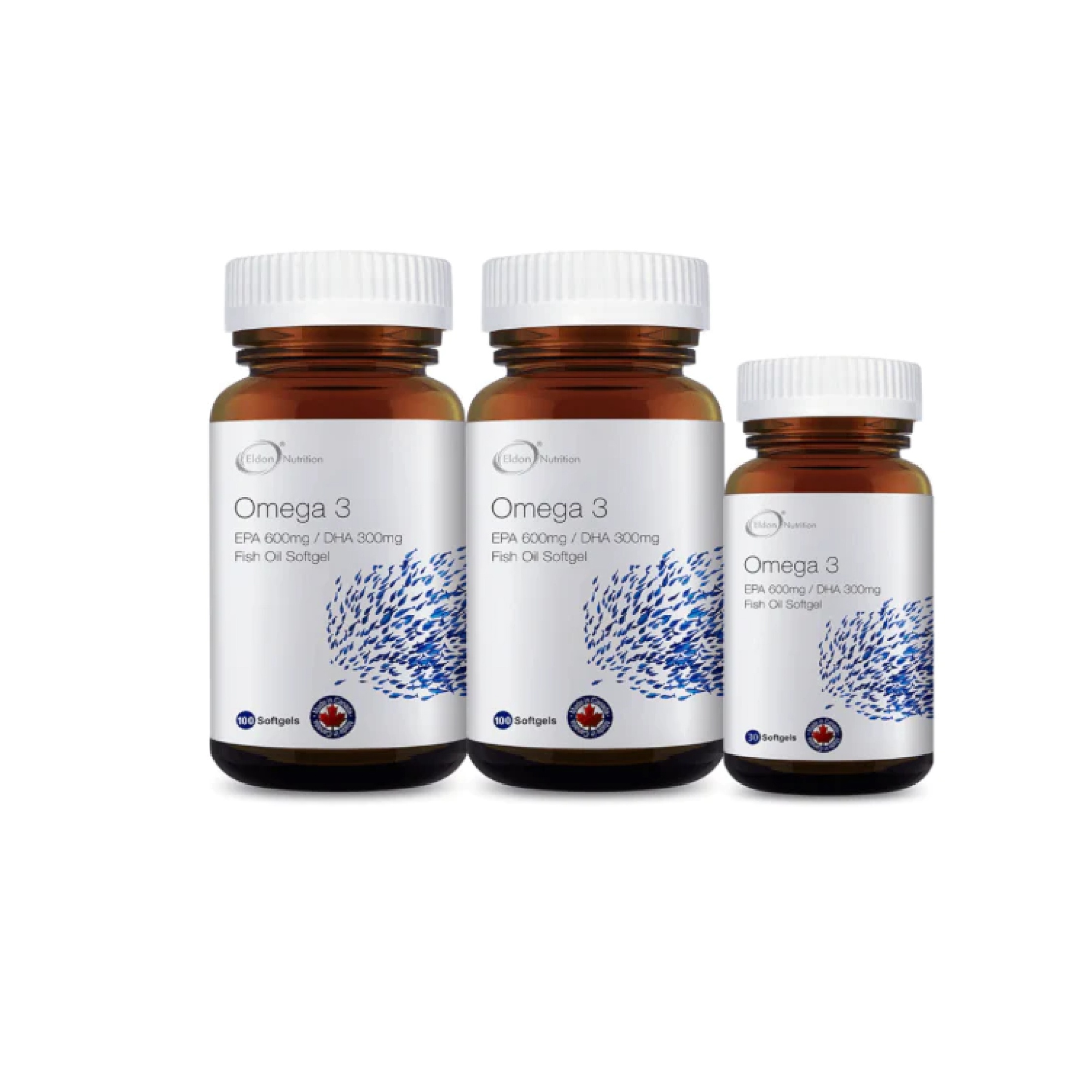 ELDON Nutrition Omega 3 Fish Oil Supplement,Memory Booster Brain Supplement,Heart Supplement (补脑)(1050mg x 90's x 2)+30