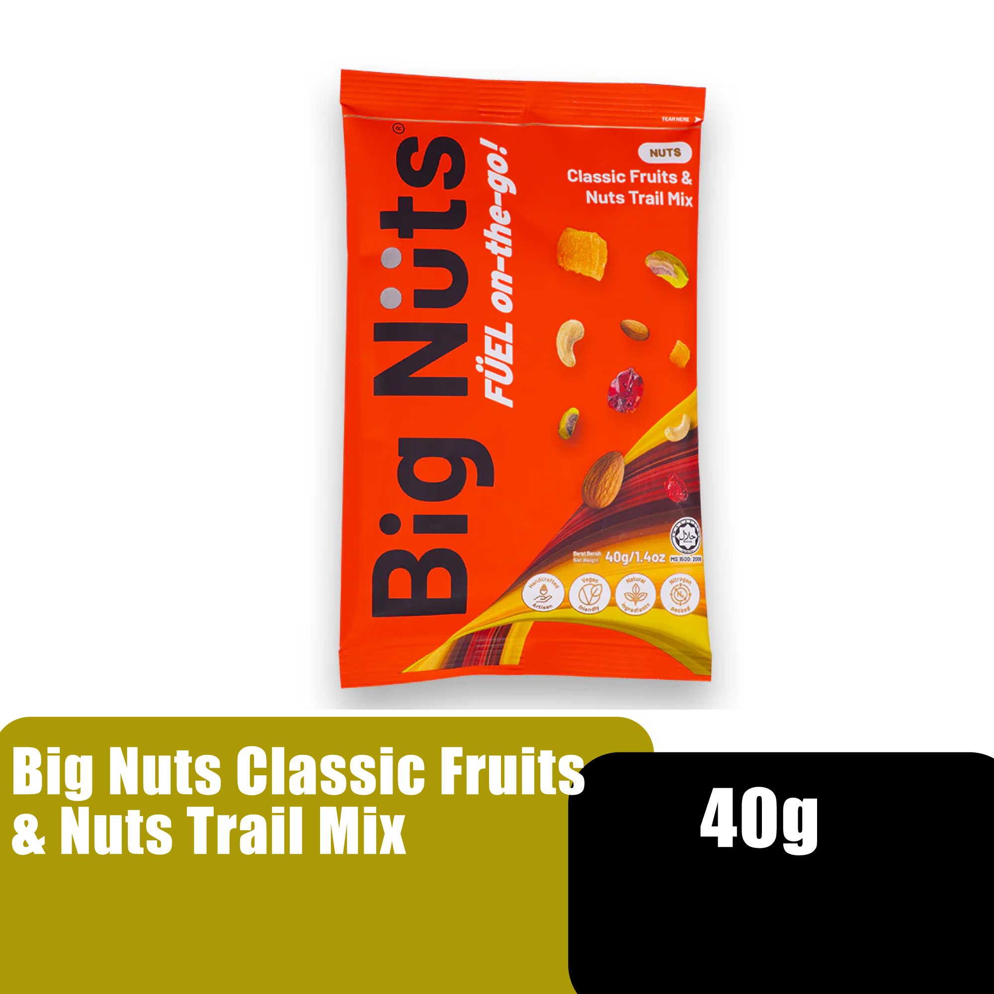 Big Nuts Mixed Nuts and Dried Fruits / Healthy Nuts / Healthy Snacks / Buah Campuran - 40G