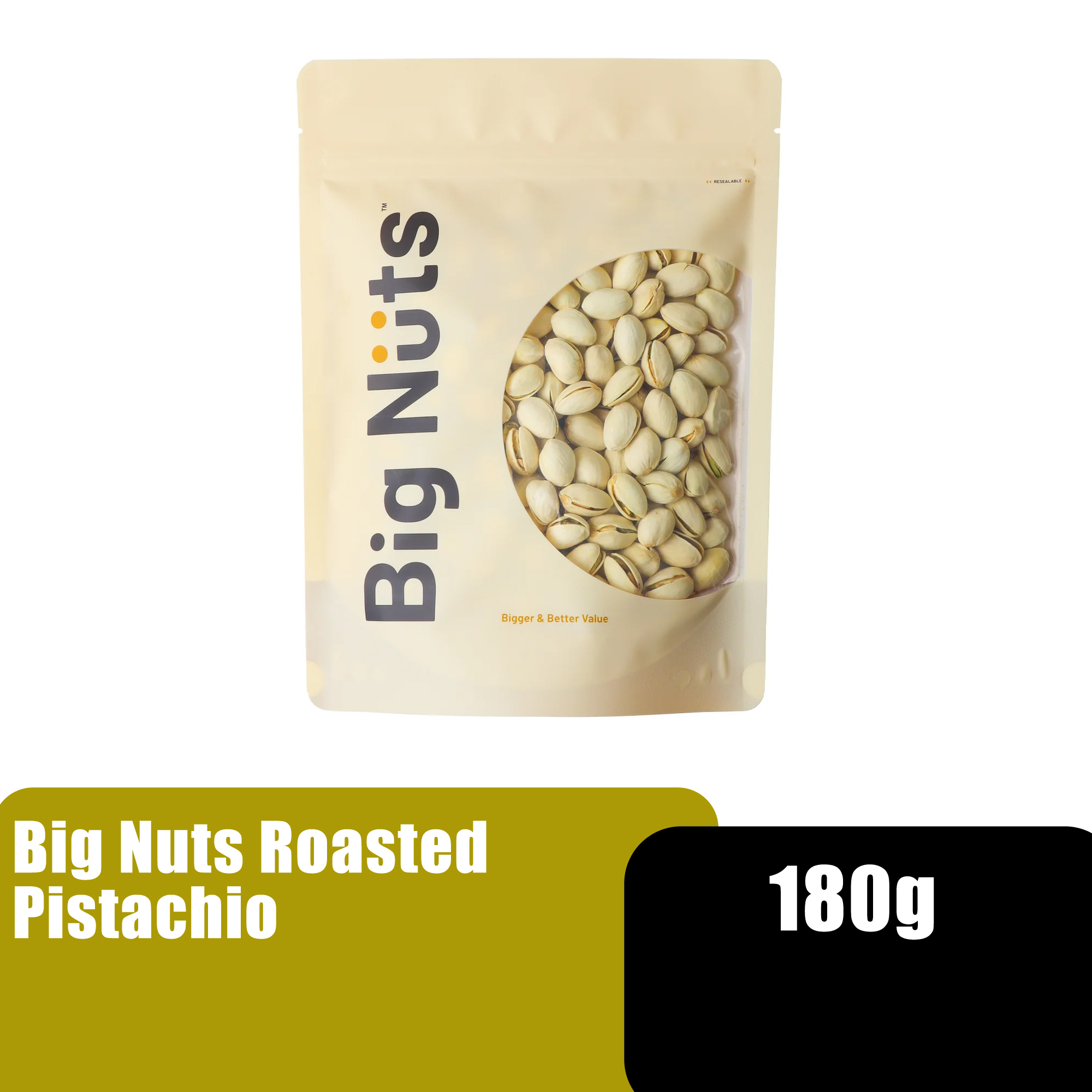 Big Nuts Roasted Pistachio Nuts / Roasted Nuts / Kacang Pistachios / Pista (开心果) - 180G