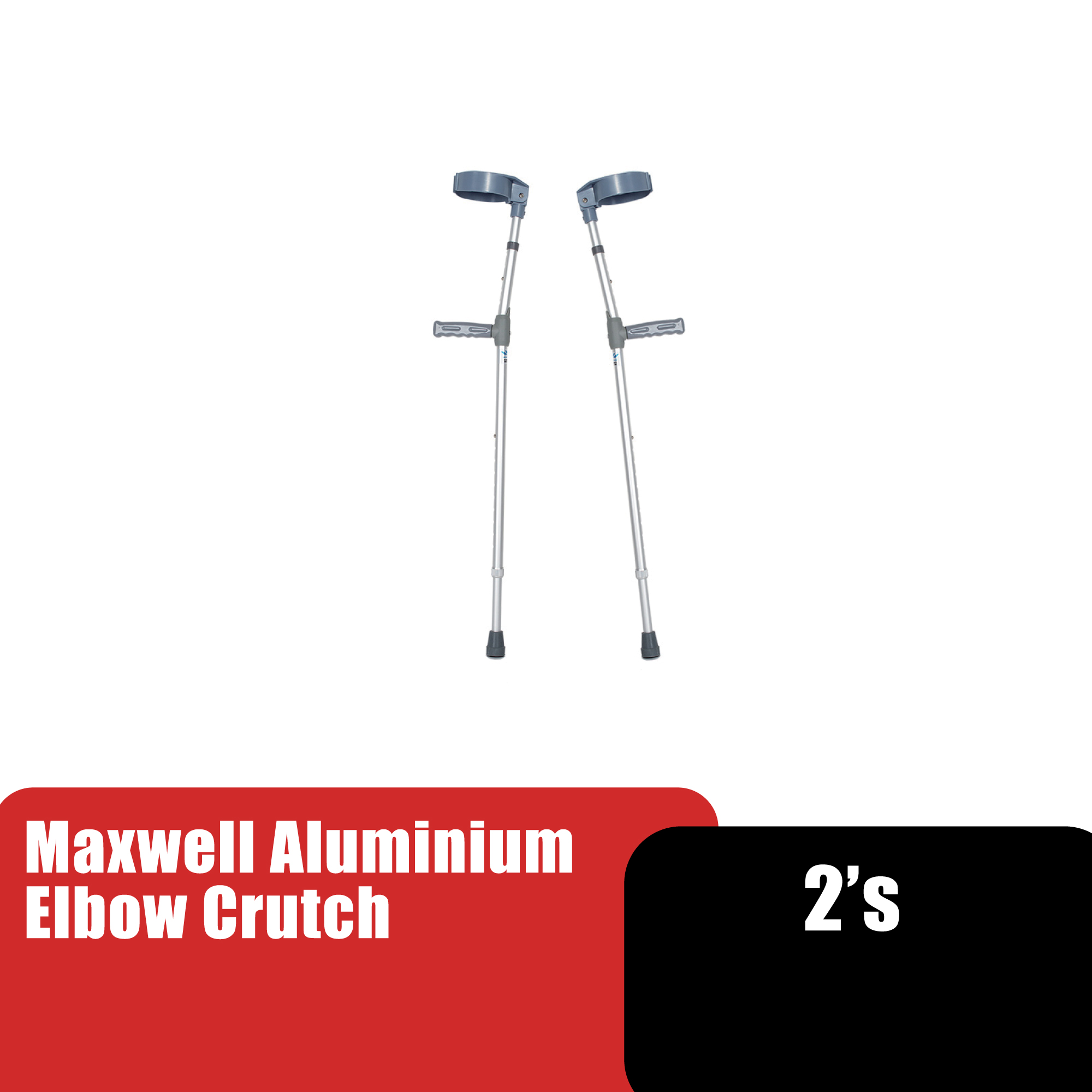 MAXWELL Aluminium Elbow Crutch/Tongkat Tangan Siku/Tongkat Jalan Pharmacy 2'S