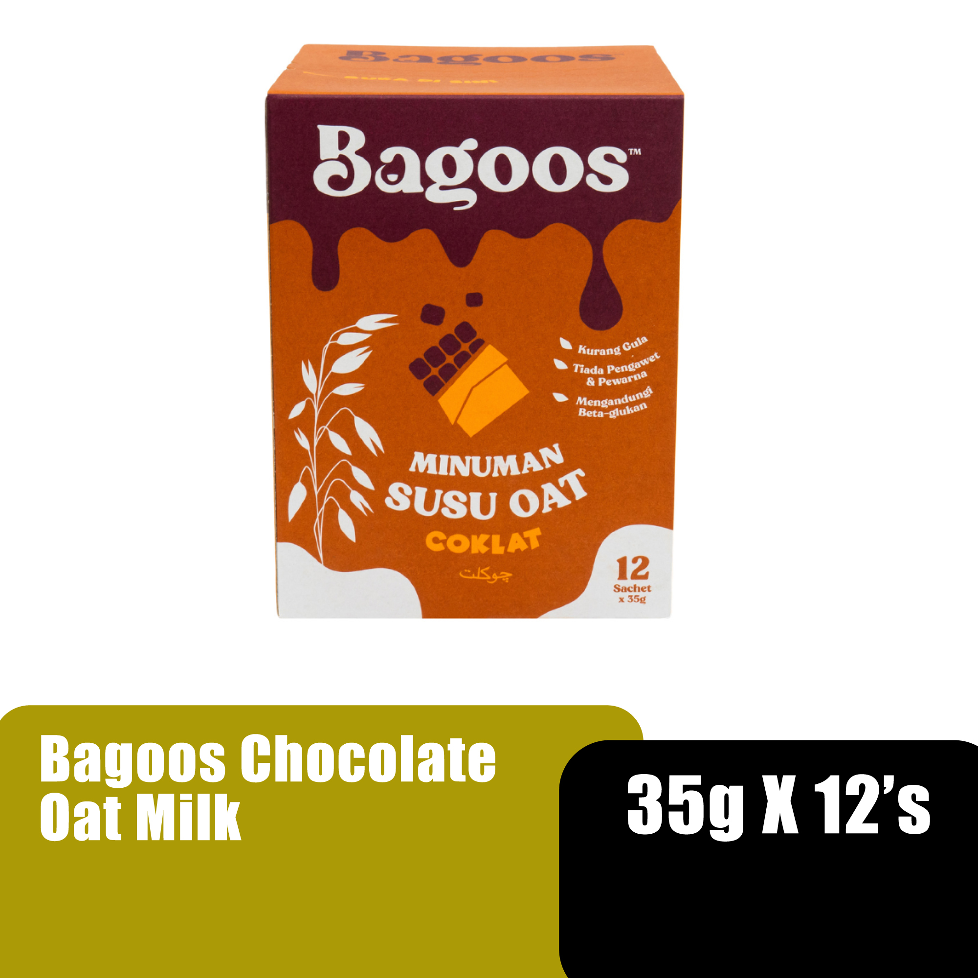 BAGOOS Organic Oat Milk (Chocolate) 35g x 12's