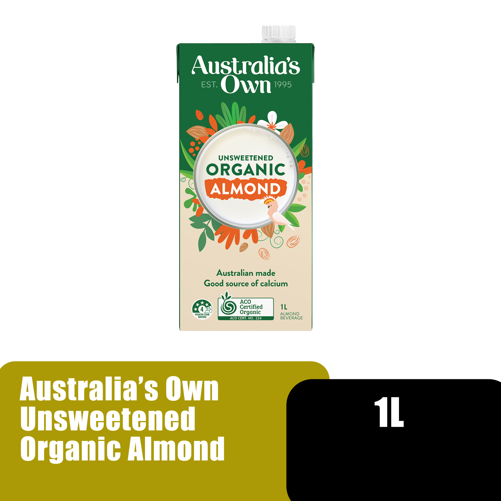 Australia's Own Organic Protein Almond Nut Milk (Unsweetened) - 1L