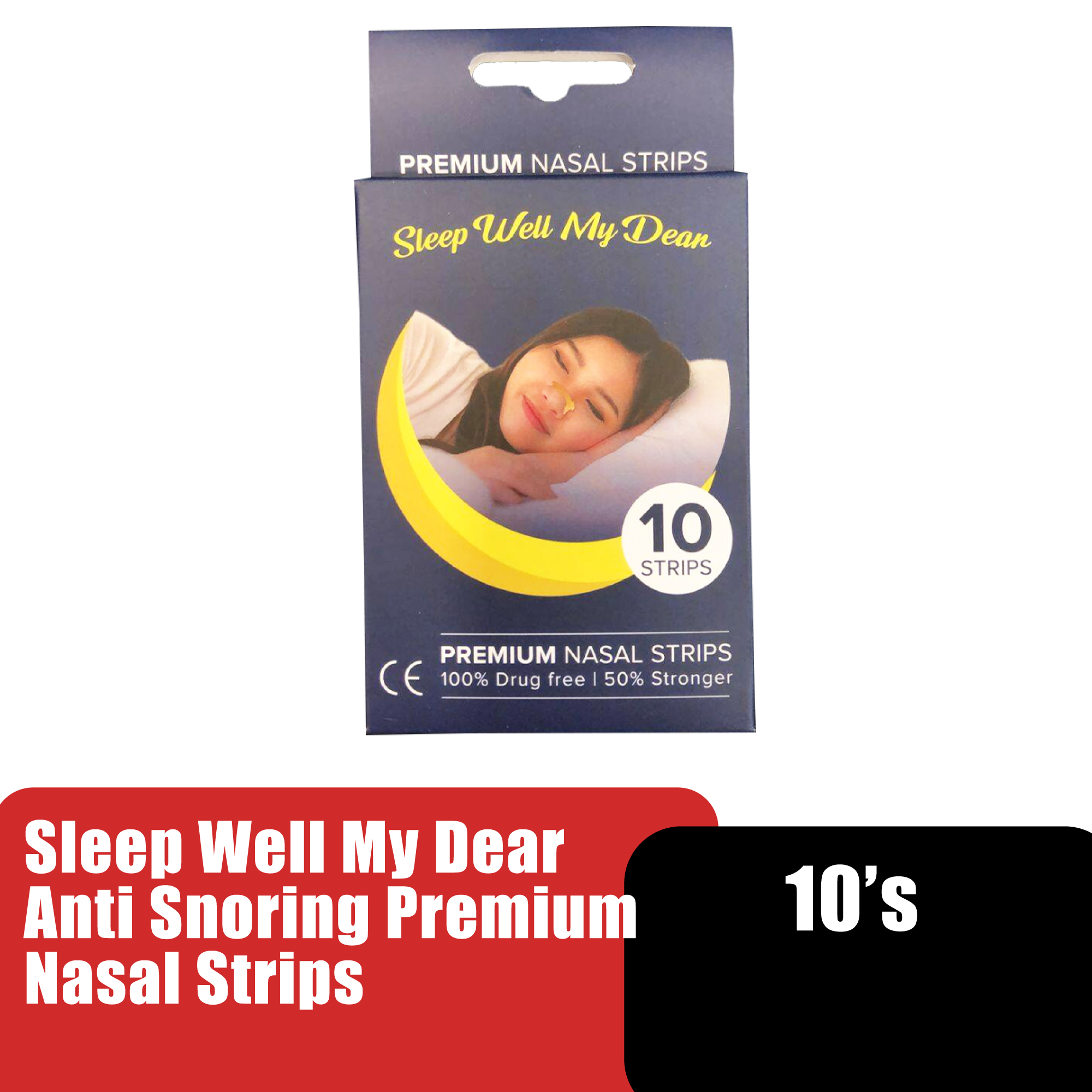 SLEEP WELL MY DEAR Anti Snoring Premium Nose Nasal Strips 10's