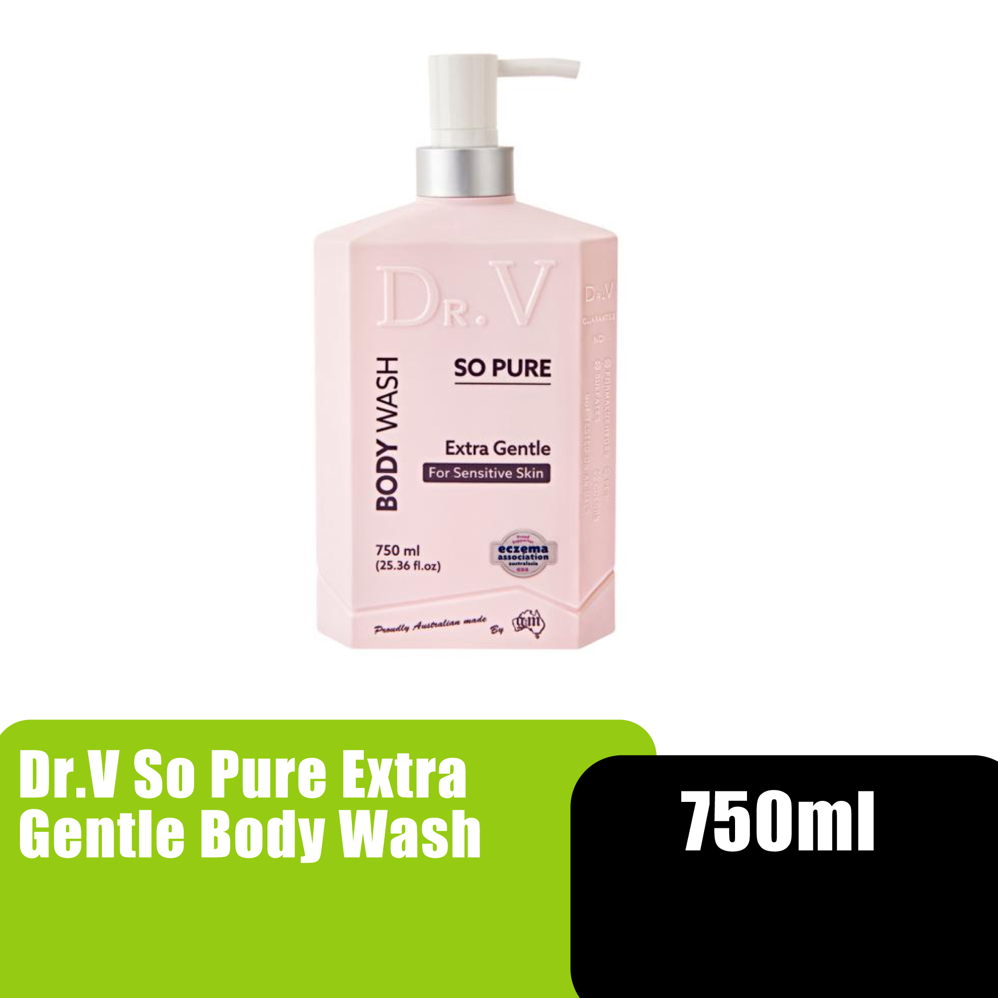 Dr.V So Pure Extra Gentle Sensitiive Skin Body Wash Avocado Oil, Mousturizing Body Wash For Sensitive Skin (沐浴露) - 750ml