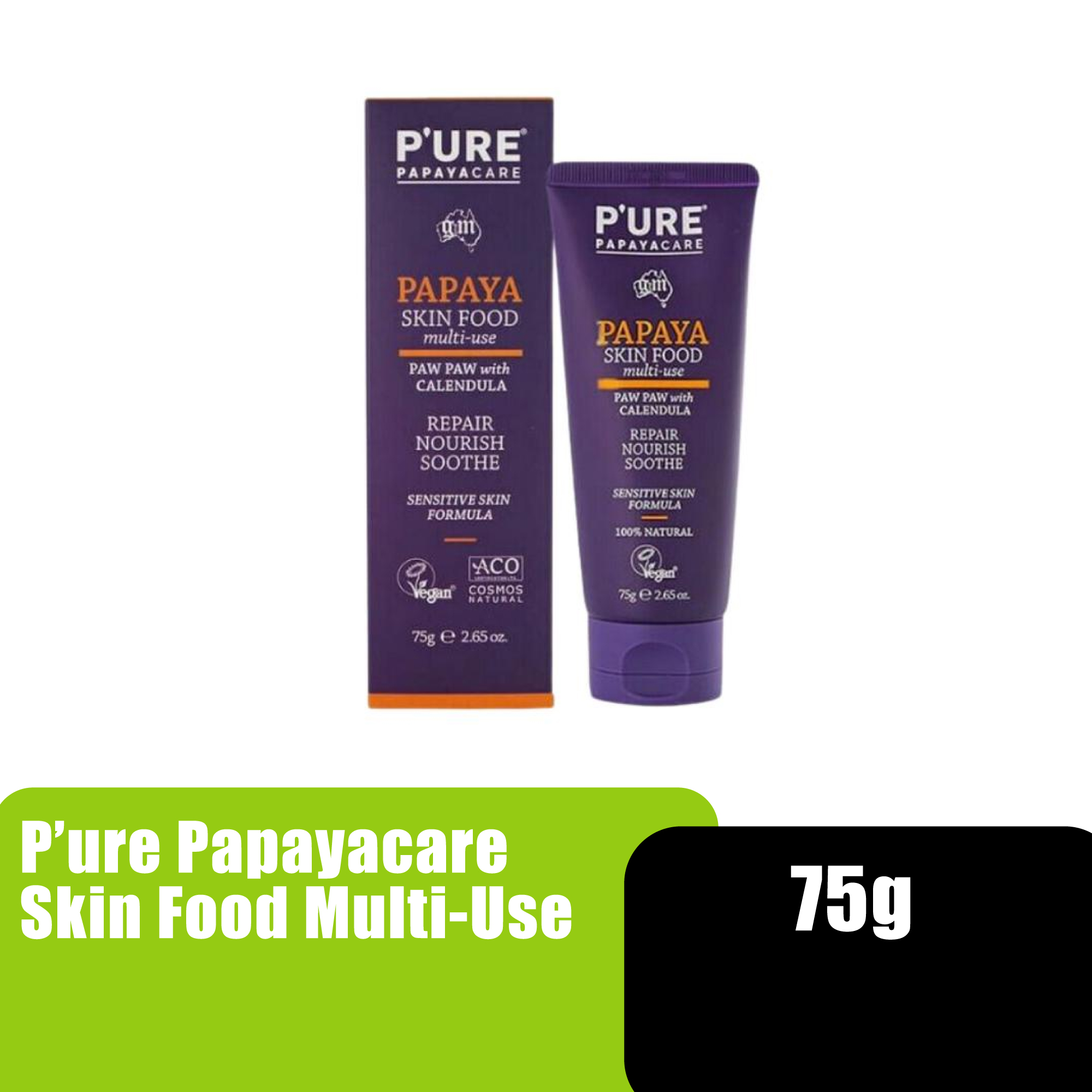 Pure Papayacare Multi-Use with Jojoba Oil and, Foot Cream, Dark Elbow, After Sun Gel, Ointment Cream 润唇膏 (Papaya) 25g
