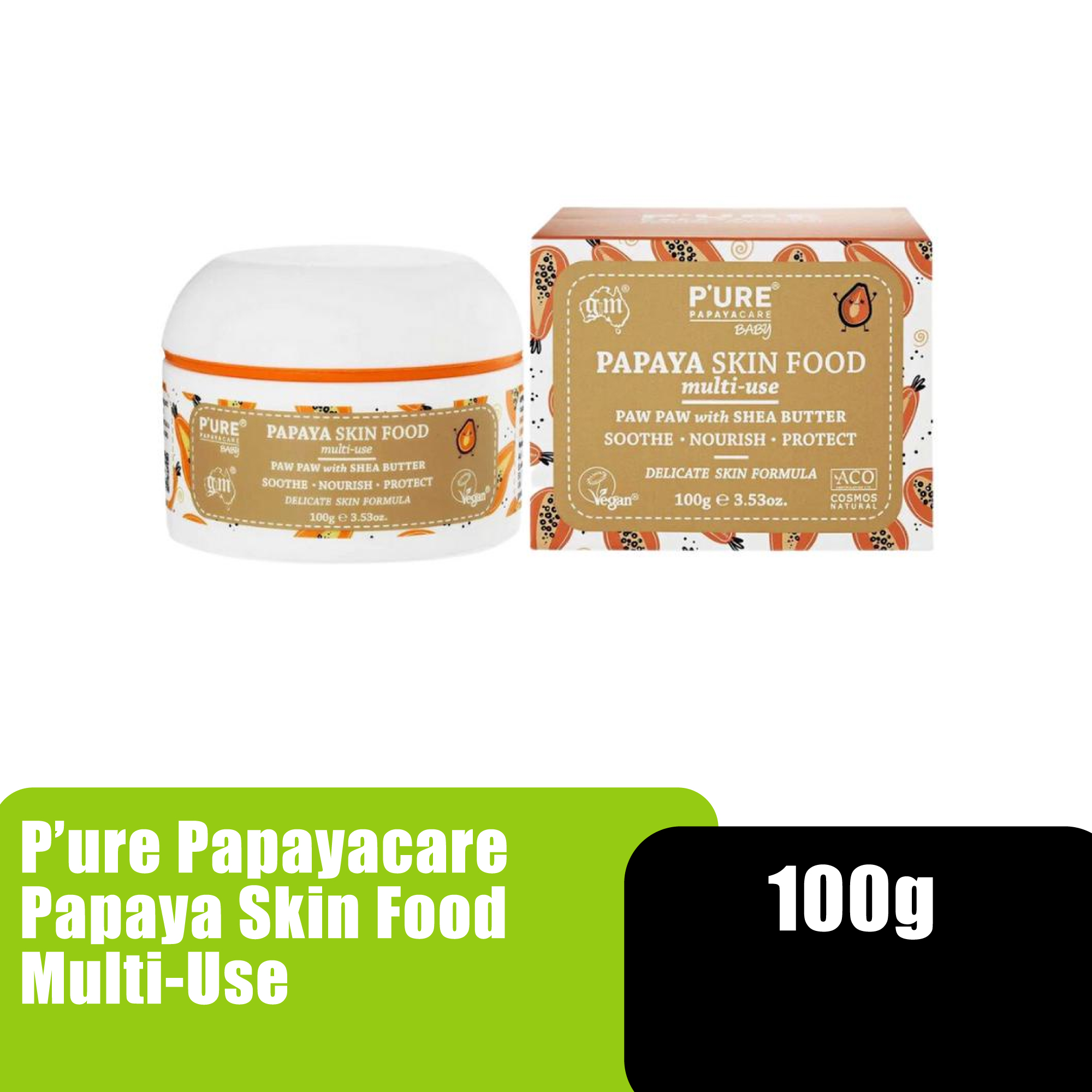 Pure Papaya Baby Cream, Baby Lotion, Moisturizer Baby Soothing Cream, Baby Needs (婴儿用品) - 100g