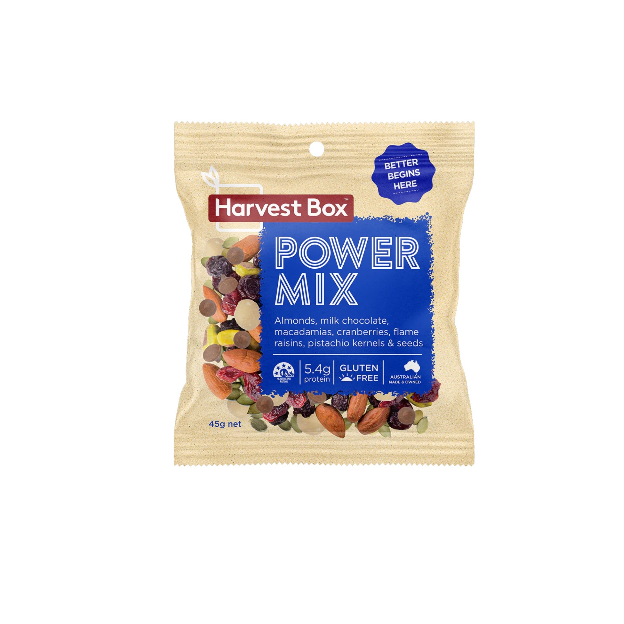 HEALTHY NUTS HARVEST BOX Power Mixed Nuts 45g- Healthy Snacks, Almond,Kacang Campuran (混合坚果)