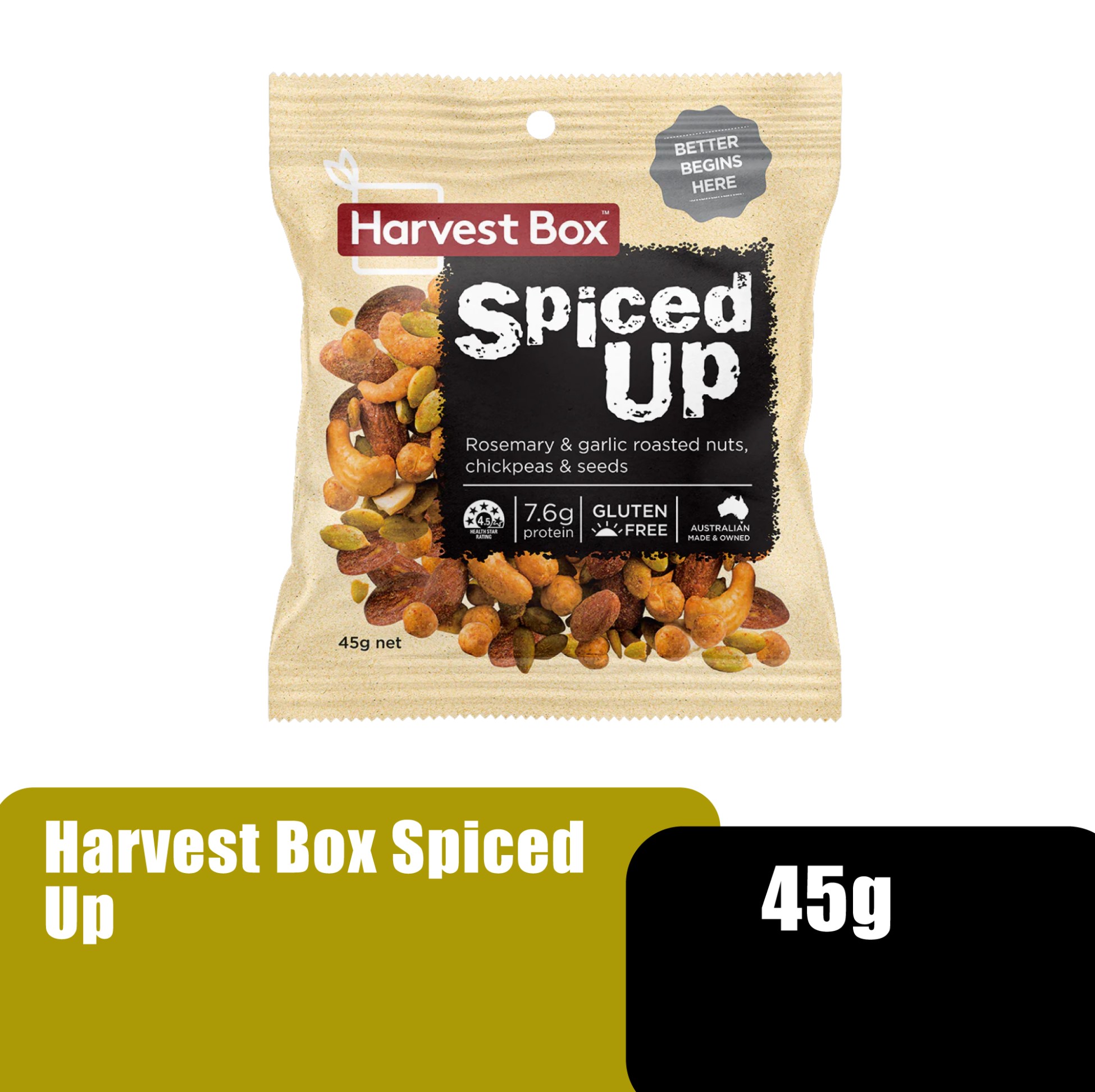 HEALTHY NUTS HARVEST BOX Spiced Up Nuts 45g- Healthy Snacks, Kacang Campuran (混合坚果)