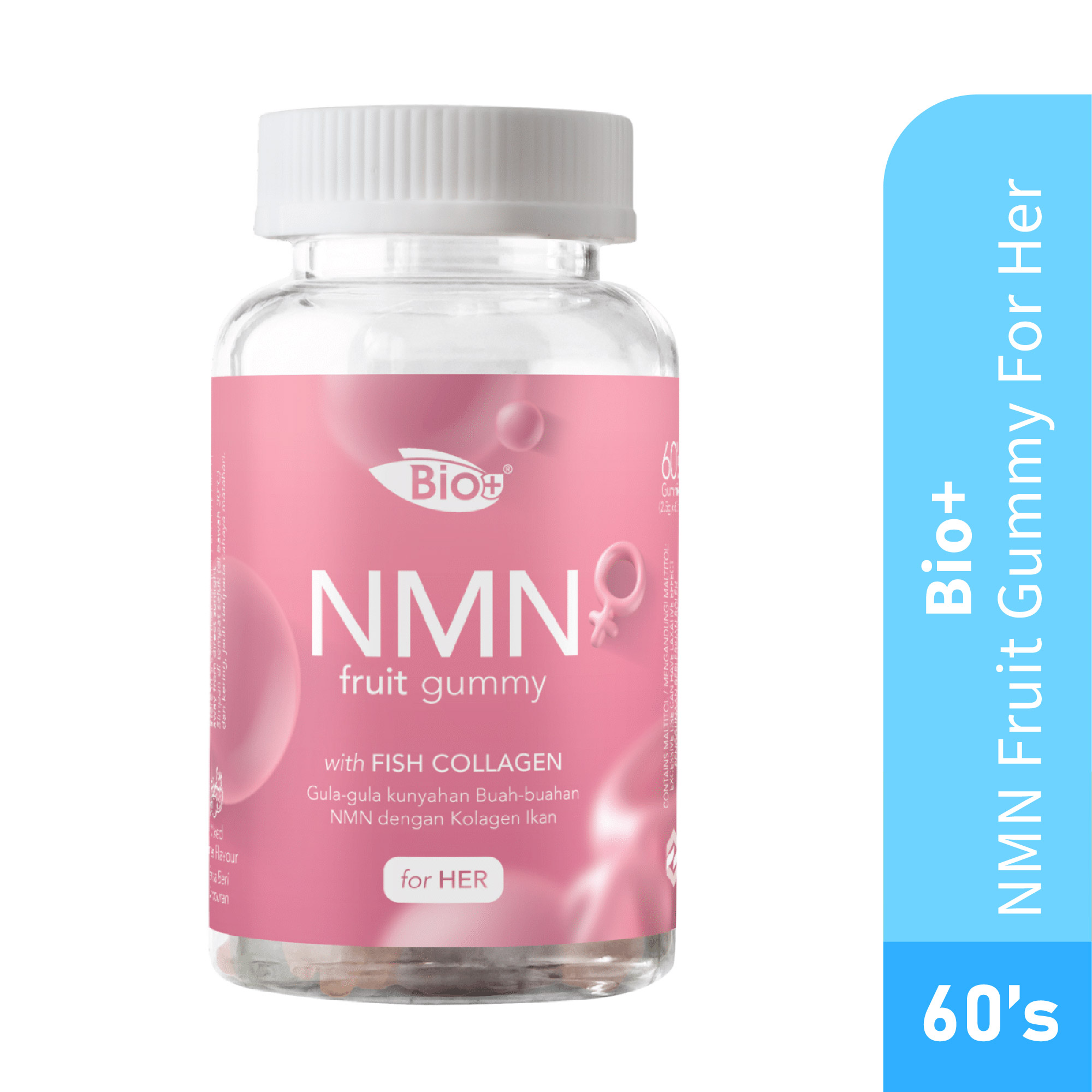 BIO+ NMN Fruit Gummy for HER 60's Vitamin c collagen supplement anti aging 胶原蛋白软糖 抗老 kolagen