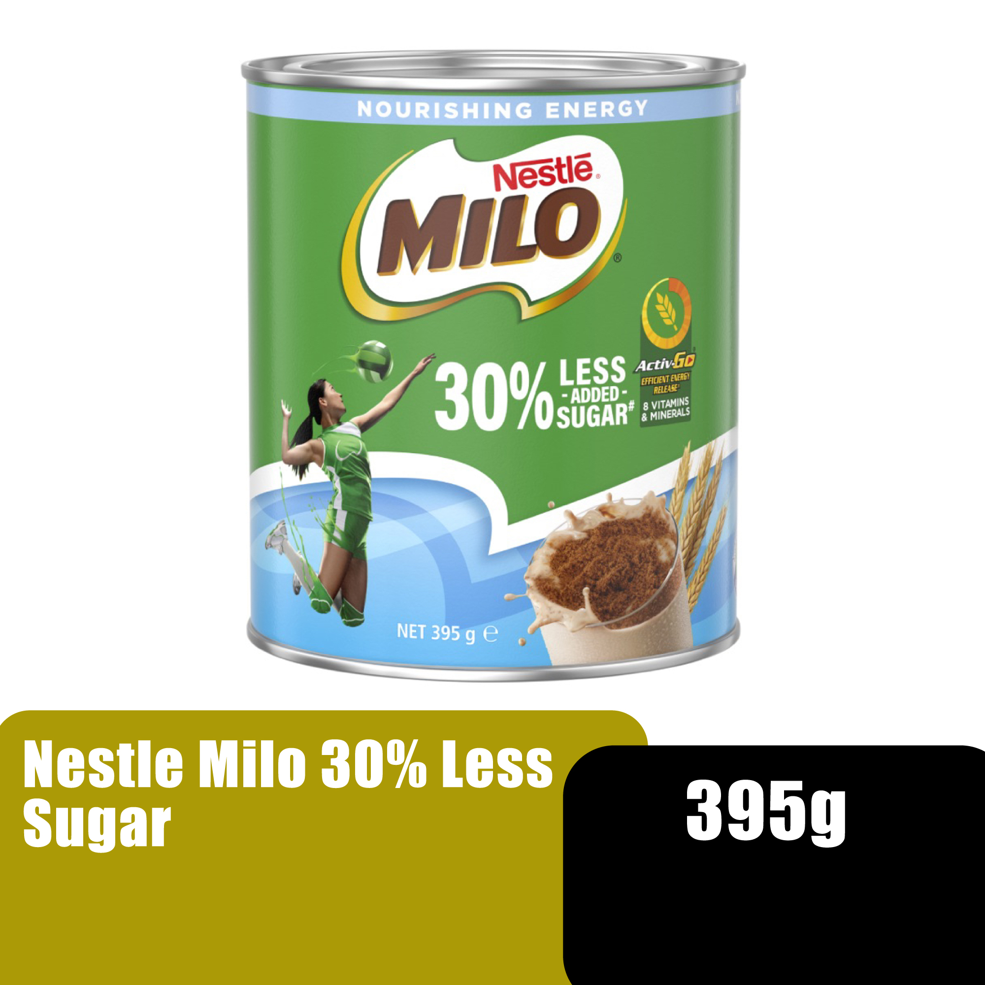 NESTLE Milo 30% Reduced Sugar Chocolate Drink, Low Sugar Healthy Chocolate Drink 美禄 巧克力饮料 395g