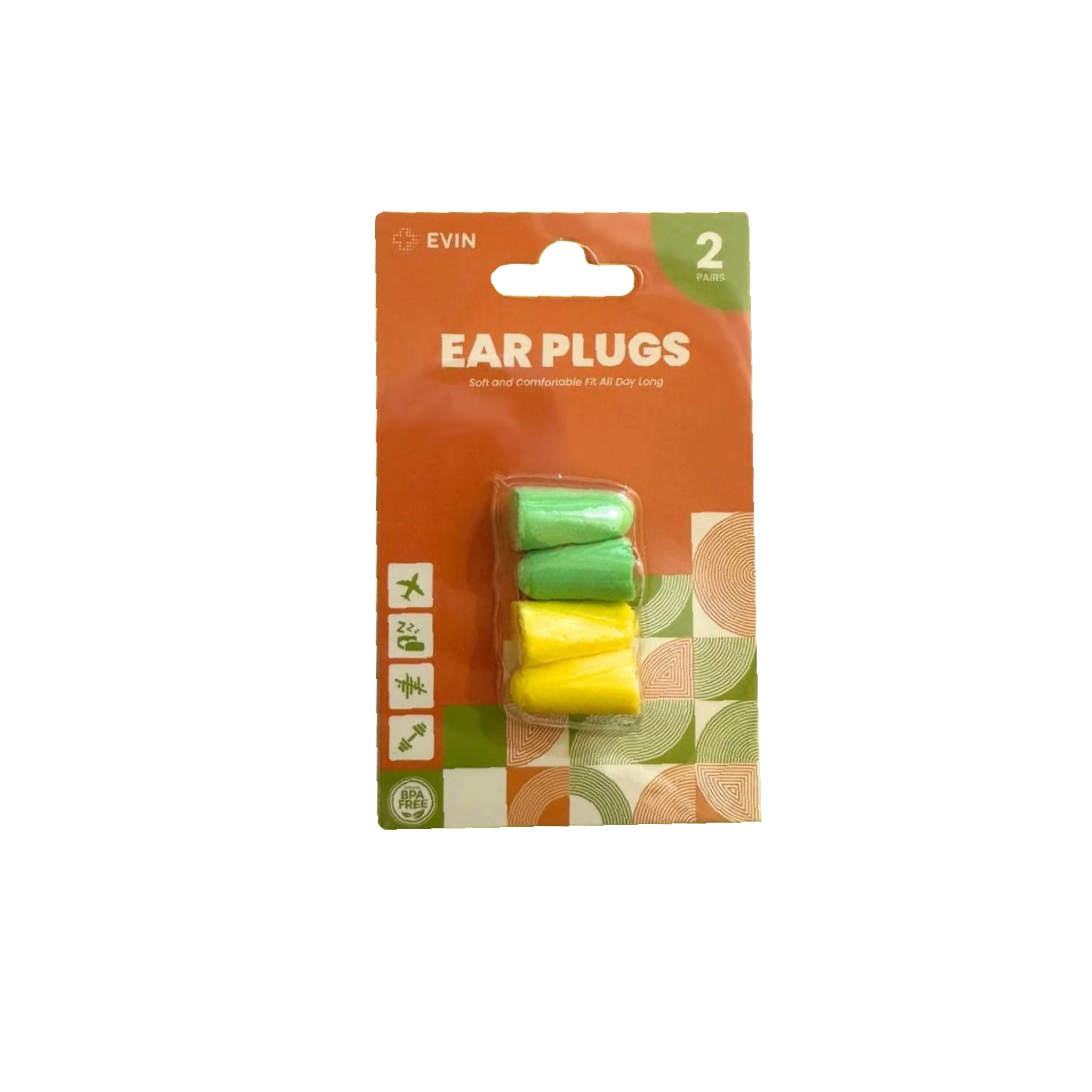 Evin Sleep Well, Sleep Aid, Focus Earpiece, Noise Cancelling Earbuds, Noise Reduction Ear Plug, Penutup Telinga - 2 pair