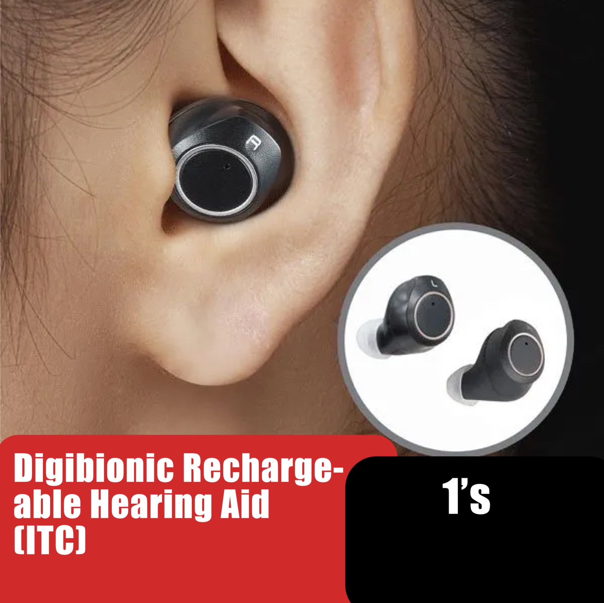 DIGIBIONIC Rechargeable Hearing Aid, Ear Machine, Ear Aid, Bantuan Pendengaran, Alat Bantu Dengar (助听器) ITC - UP-6sc2
