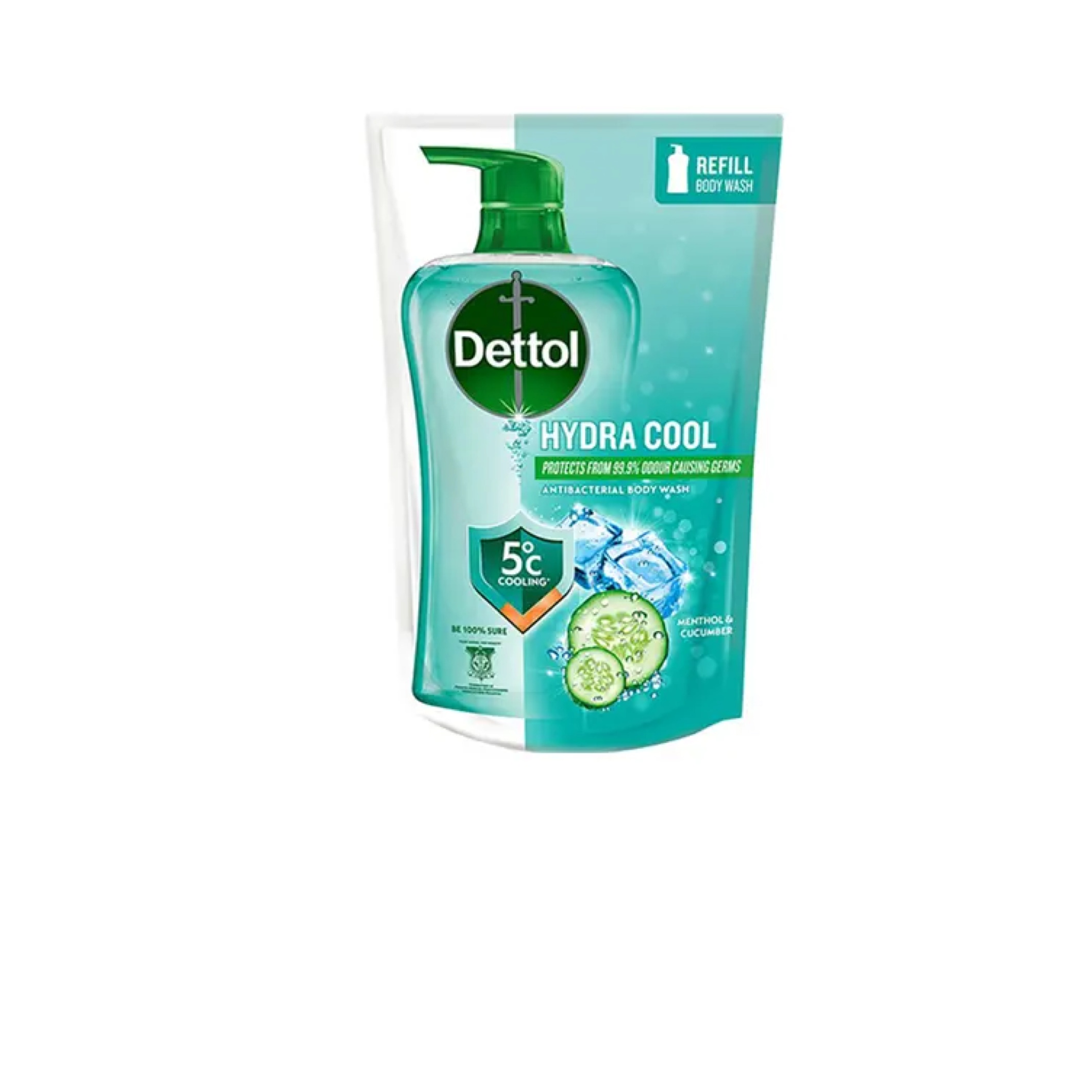 Dettol Shower Gel (Hydra Cool) Refill Pack Body Cleanser for Oily Skin, Cleanser for Sensitive Skin, Clenser 洗面奶 - 800ml