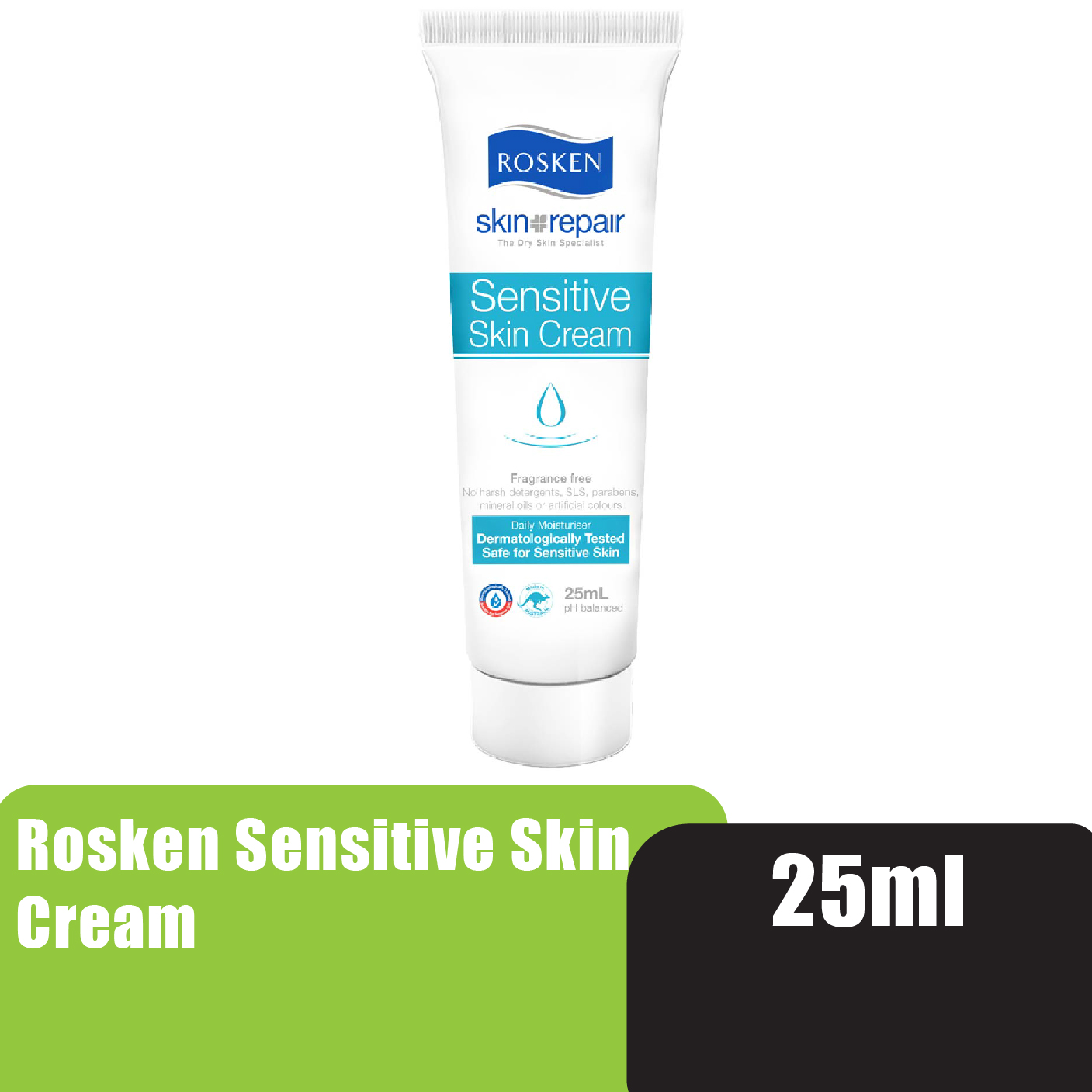ROSKEN Sensitive & Dry Skin Hand Cream 25ml 皮膚 敏感 止癢护手霜 kulit kering krim tangan